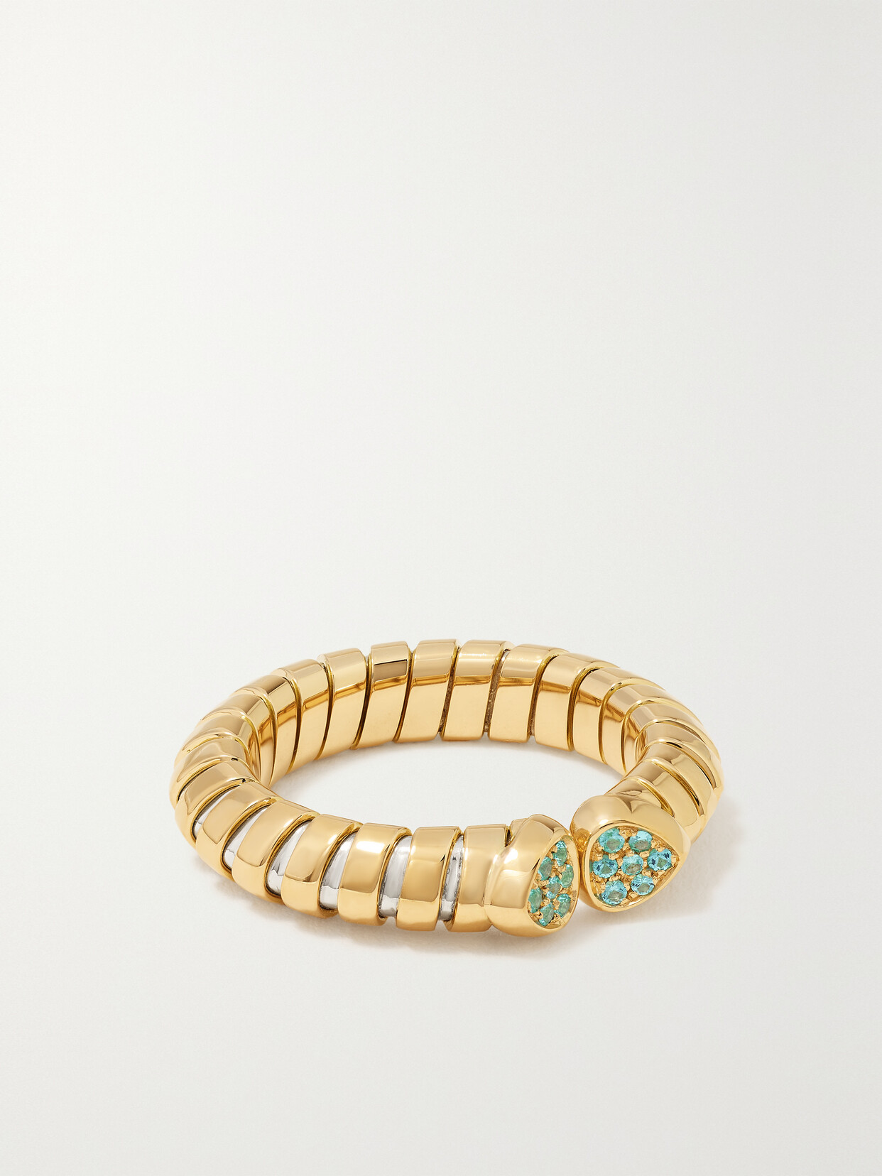 Marina B - Trisolina 18-karat Gold, Silver And Tourmaline Ring - 6