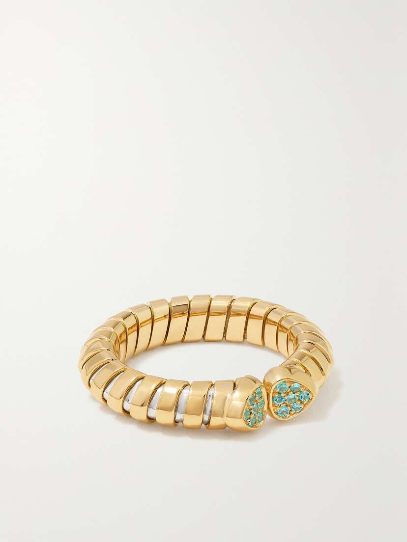 Marina B Trisolina 18-karat Gold, Silver And Tourmaline Ring