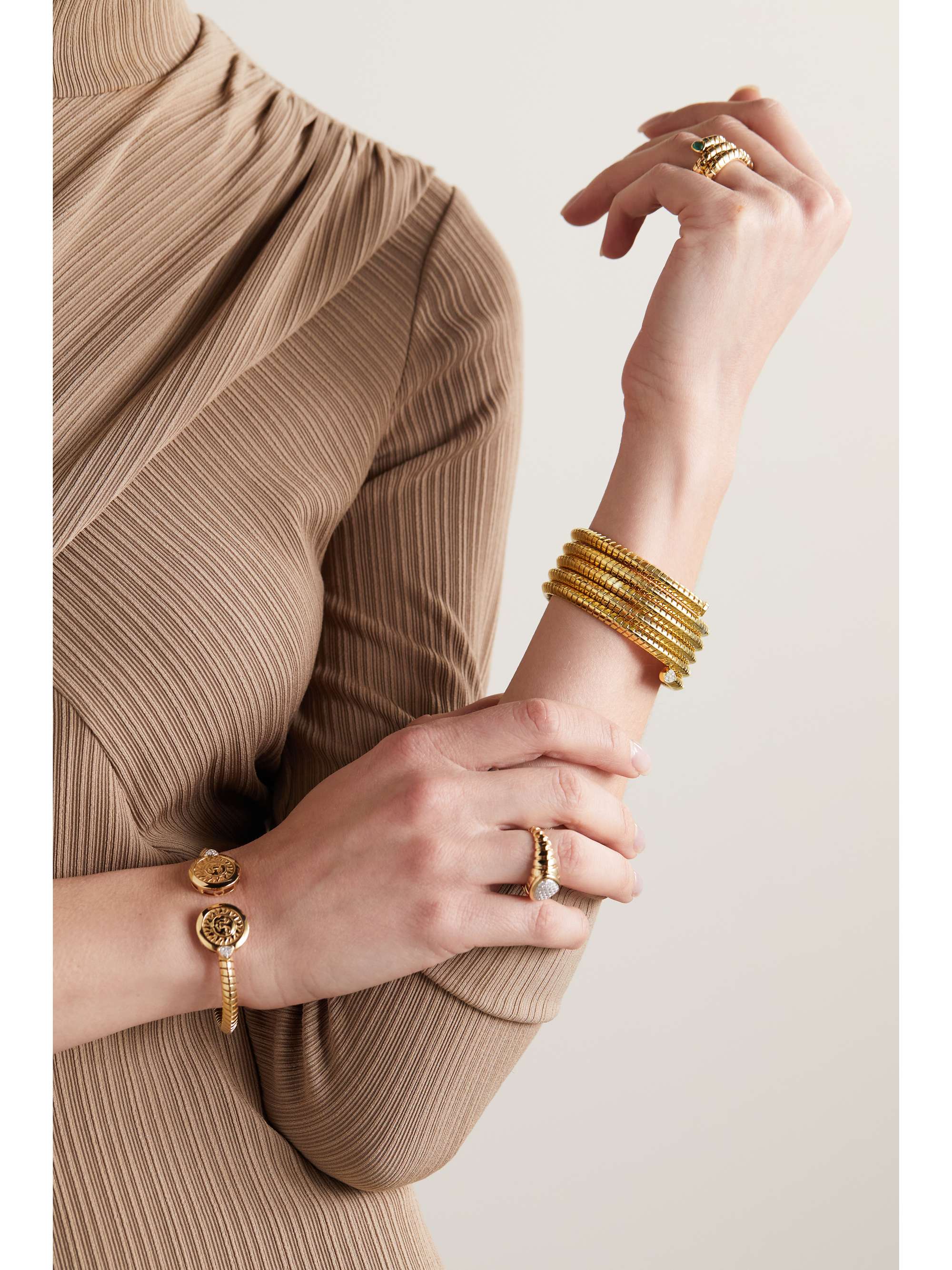 MARINA B Trisolina Five Row 18-karat gold diamond bangle