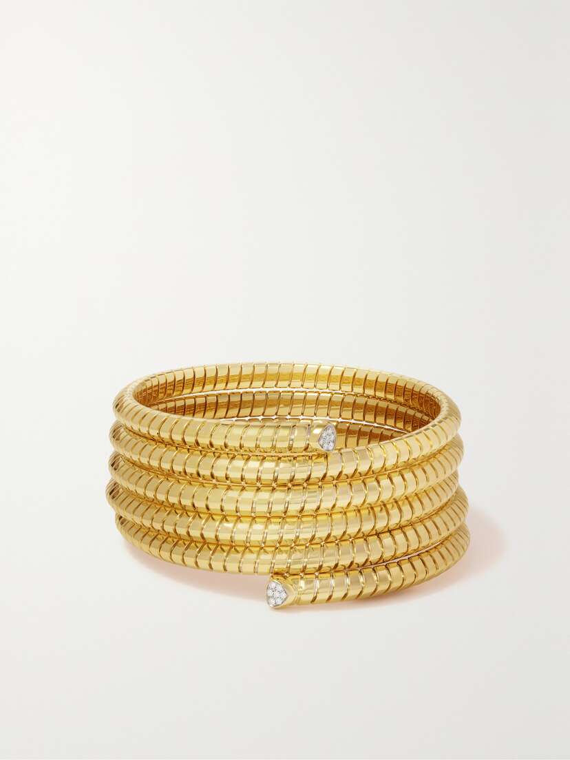 Marina B Trisolina Five Row 18-karat Gold Diamond Bangle