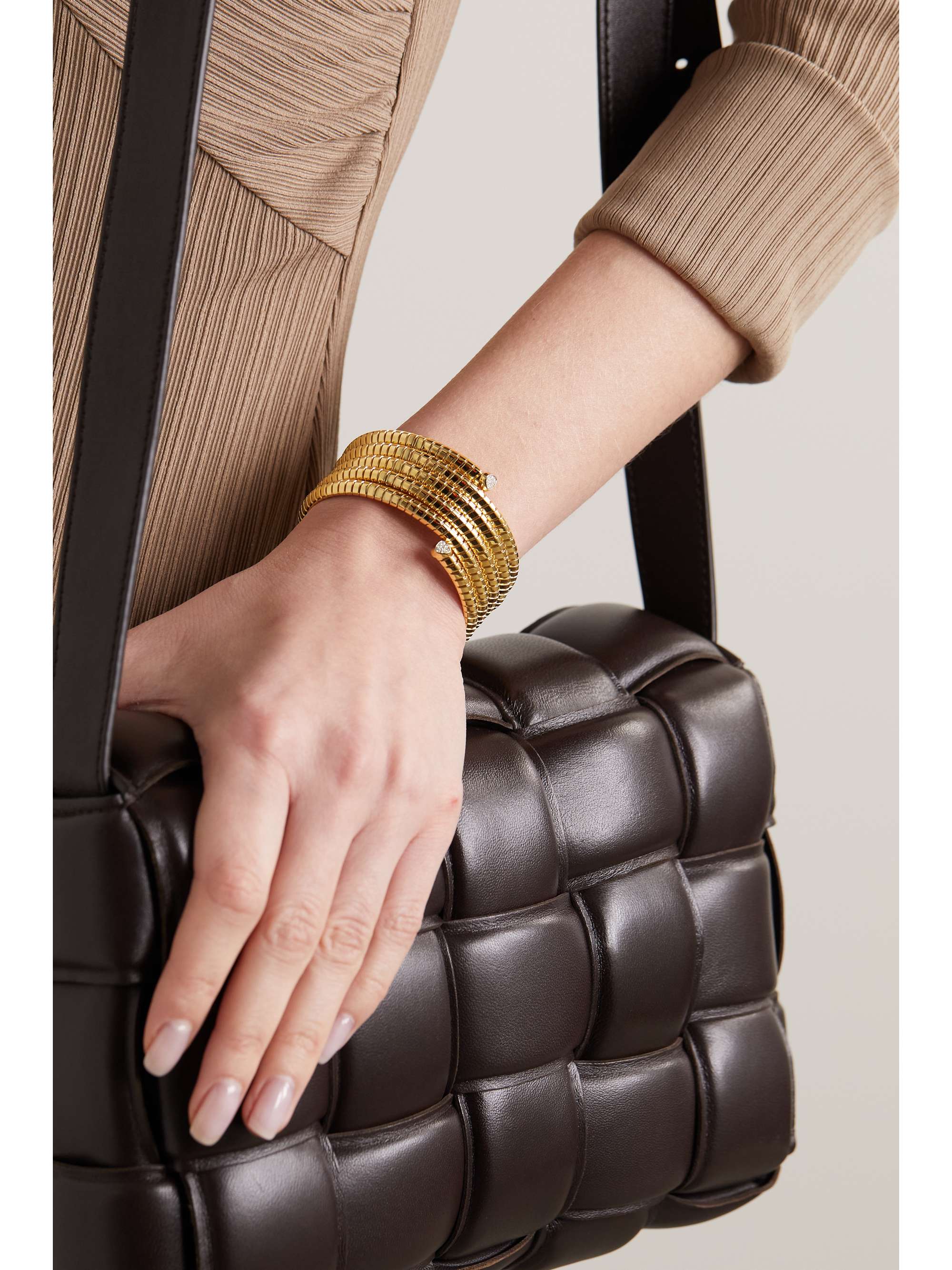 MARINA B Trisolina Five Row 18-karat gold diamond bangle