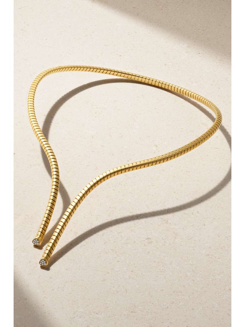 Marina B Trisolina 18-karat Gold Diamond Necklace