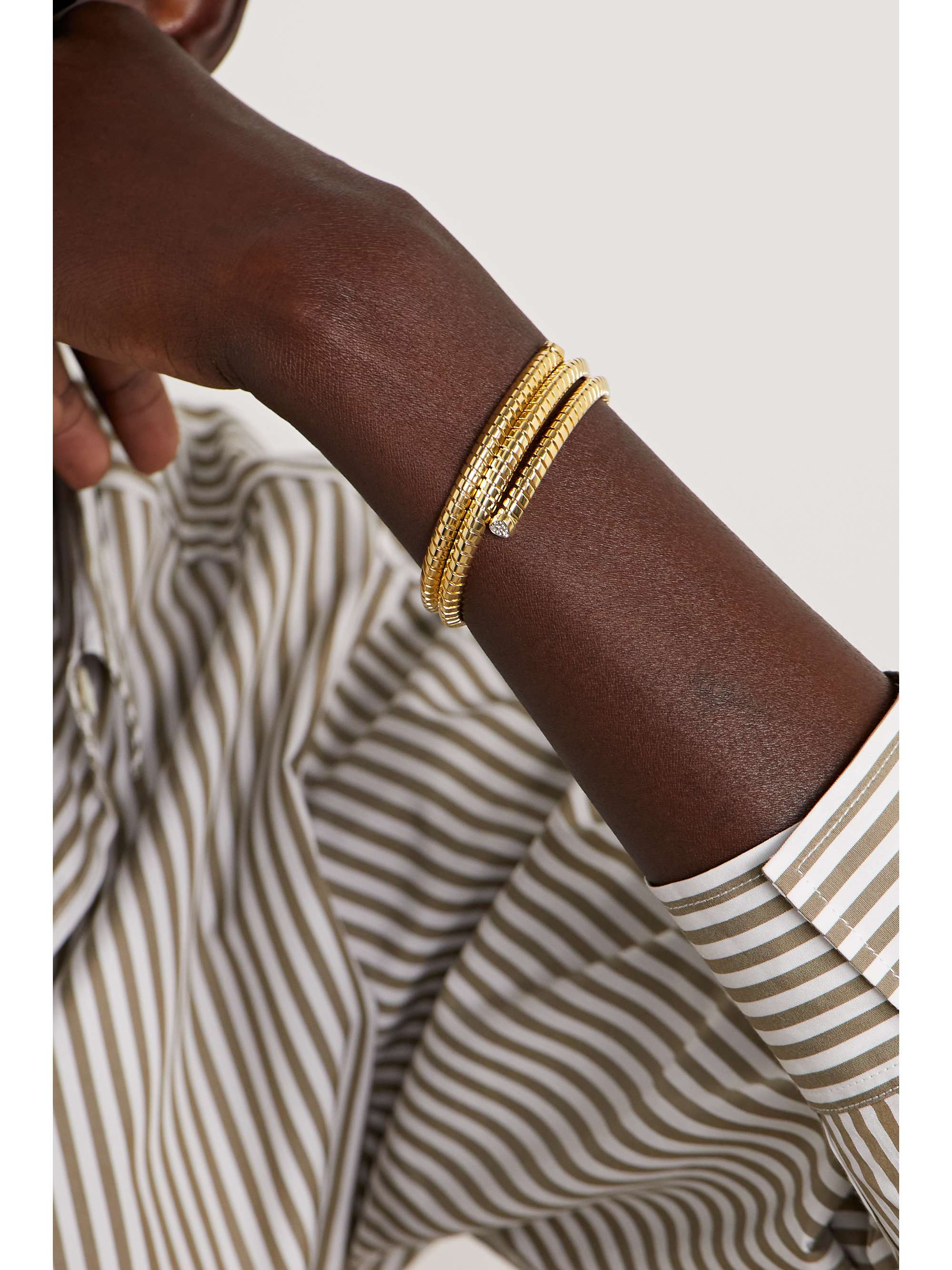 MARINA B Trisolina Triple 18-karat gold diamond bangle