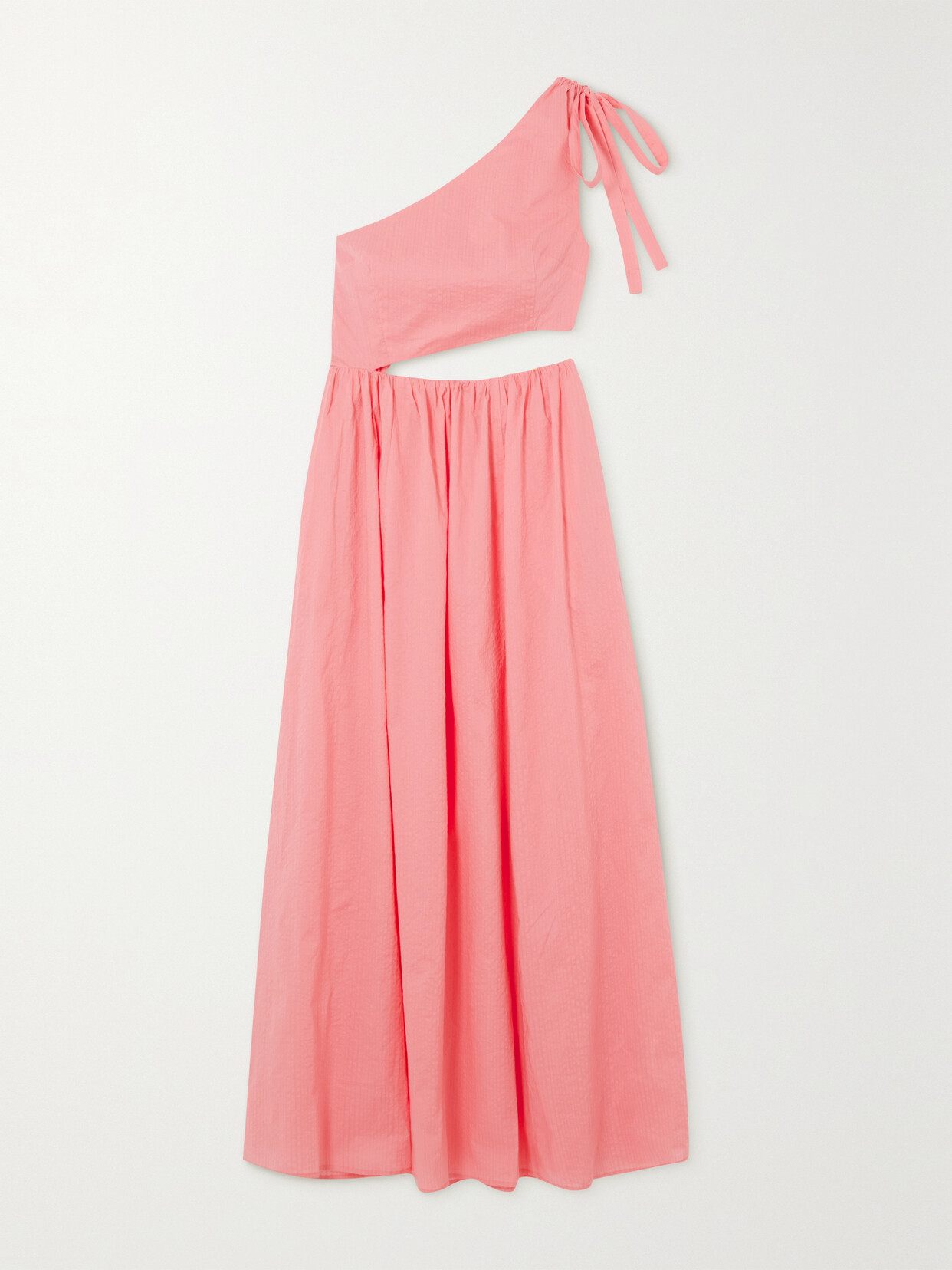 Marysia Alberobello One-shoulder Cutout Cotton Midi Dress - Pink