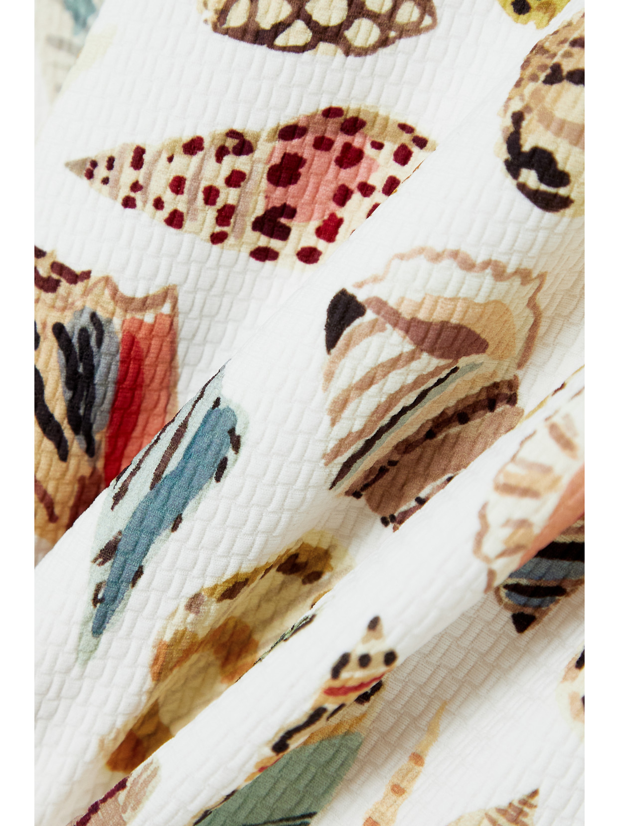 MARYSIA MORTON SCALLOPED PRINTED SEERSUCKER MINI SKIRT