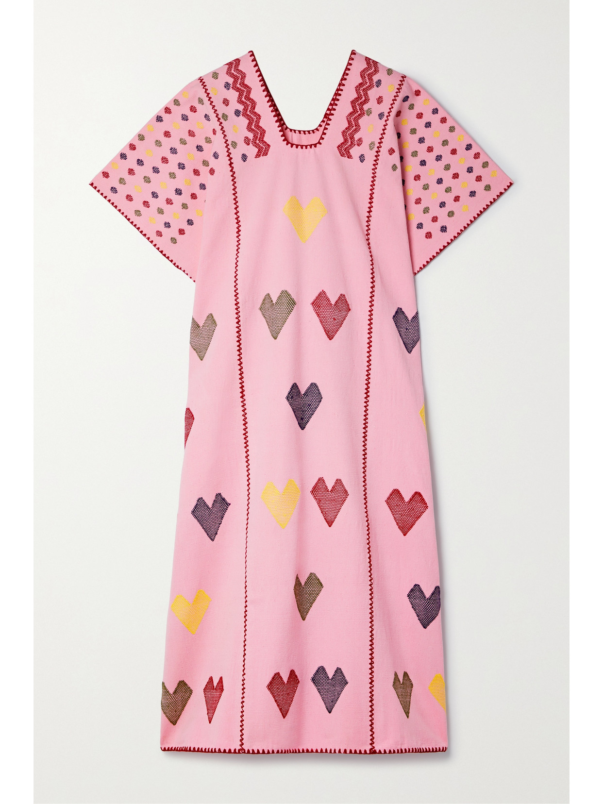 Pippa Holt - + Net Sustain Embroidered Cotton Canvas Kaftan - Pink