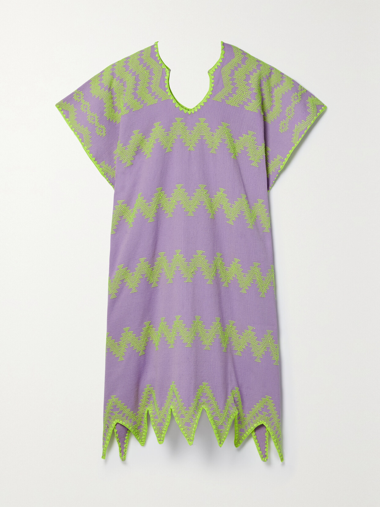 Pippa Holt - + Net Sustain Embroidered Cotton-blend Huipil - Purple