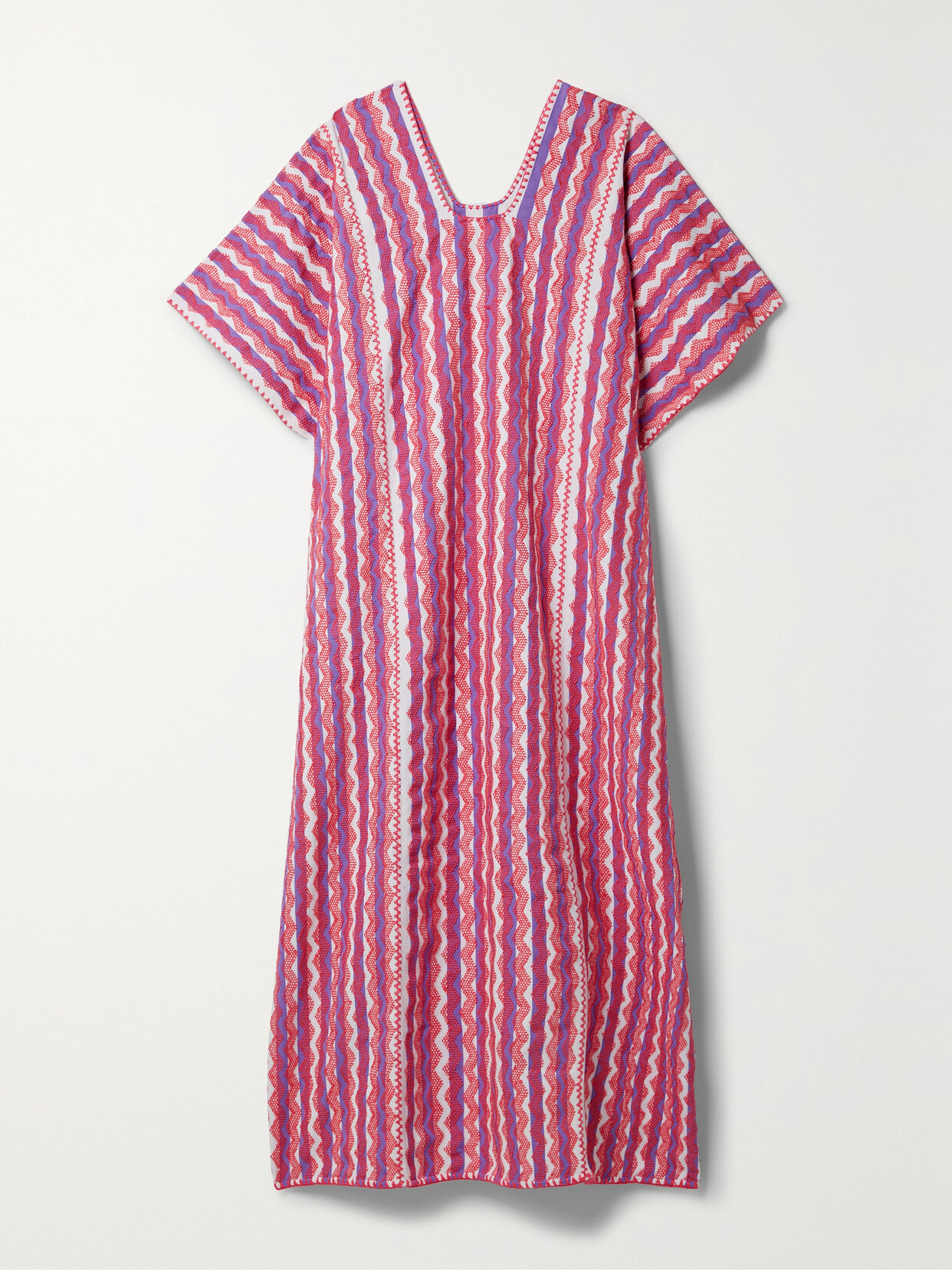 Pippa Holt - + Net Sustain Embroidered Striped Cotton Huipil - Purple