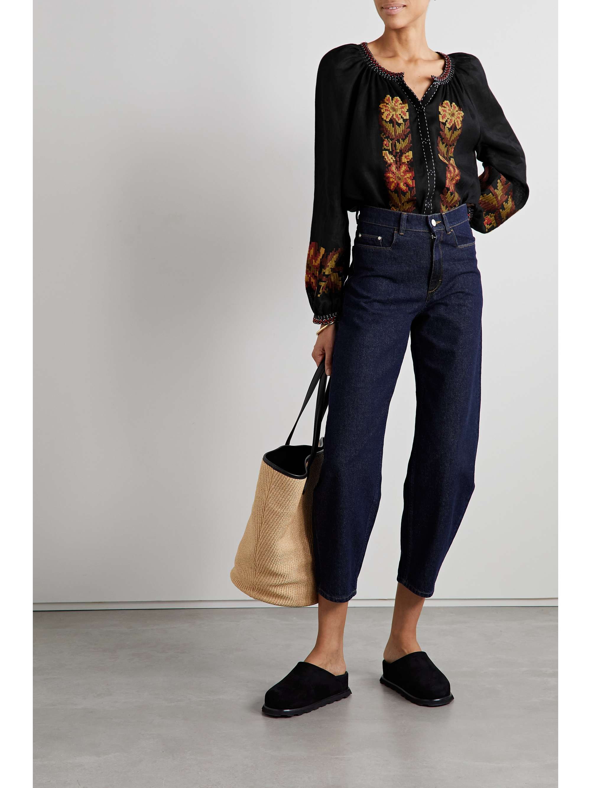 VITA KIN Tasya embellished embroidered linen blouse