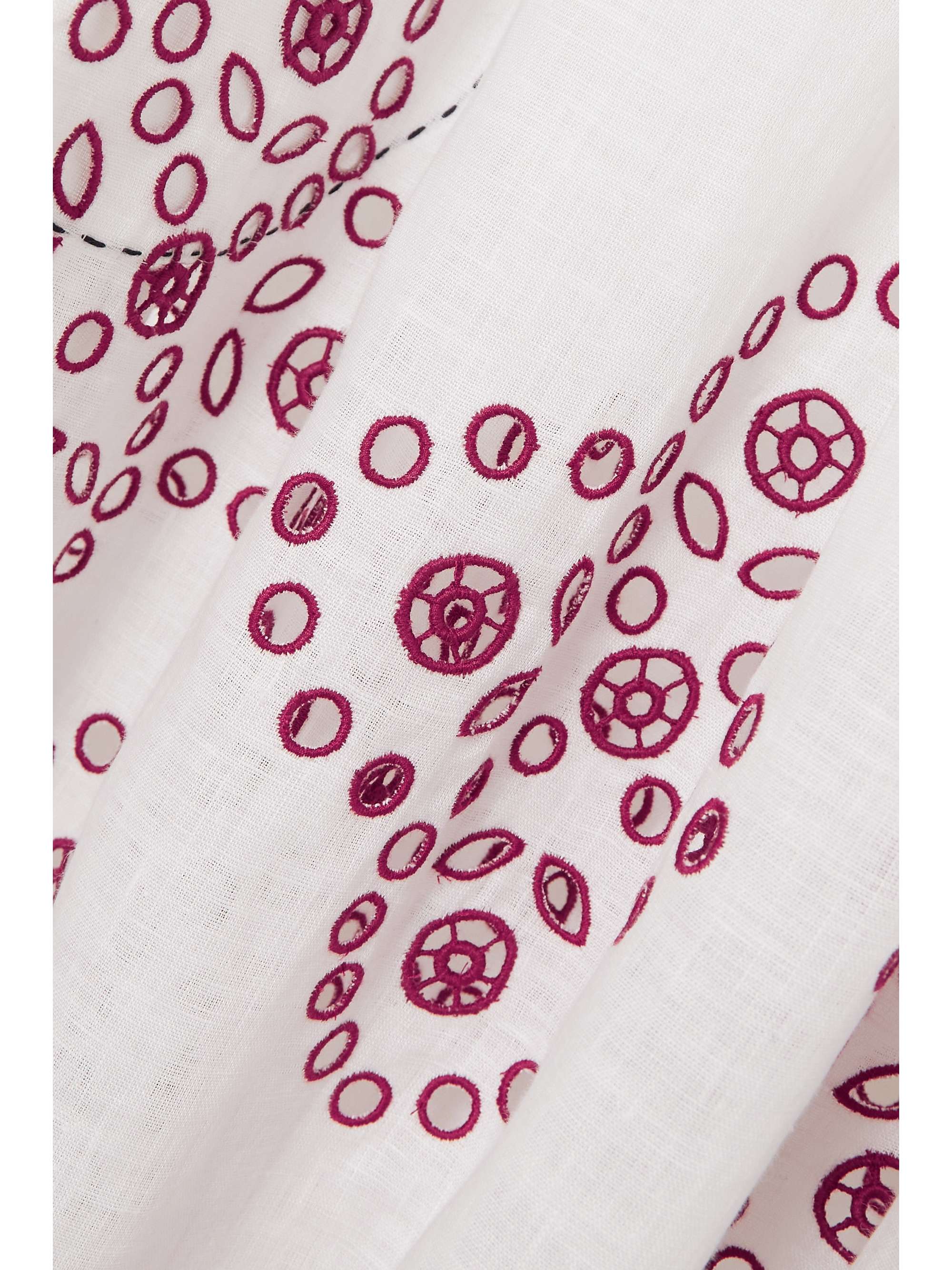 VITA KIN Luna embroidered broderie anglaise linen midi dress