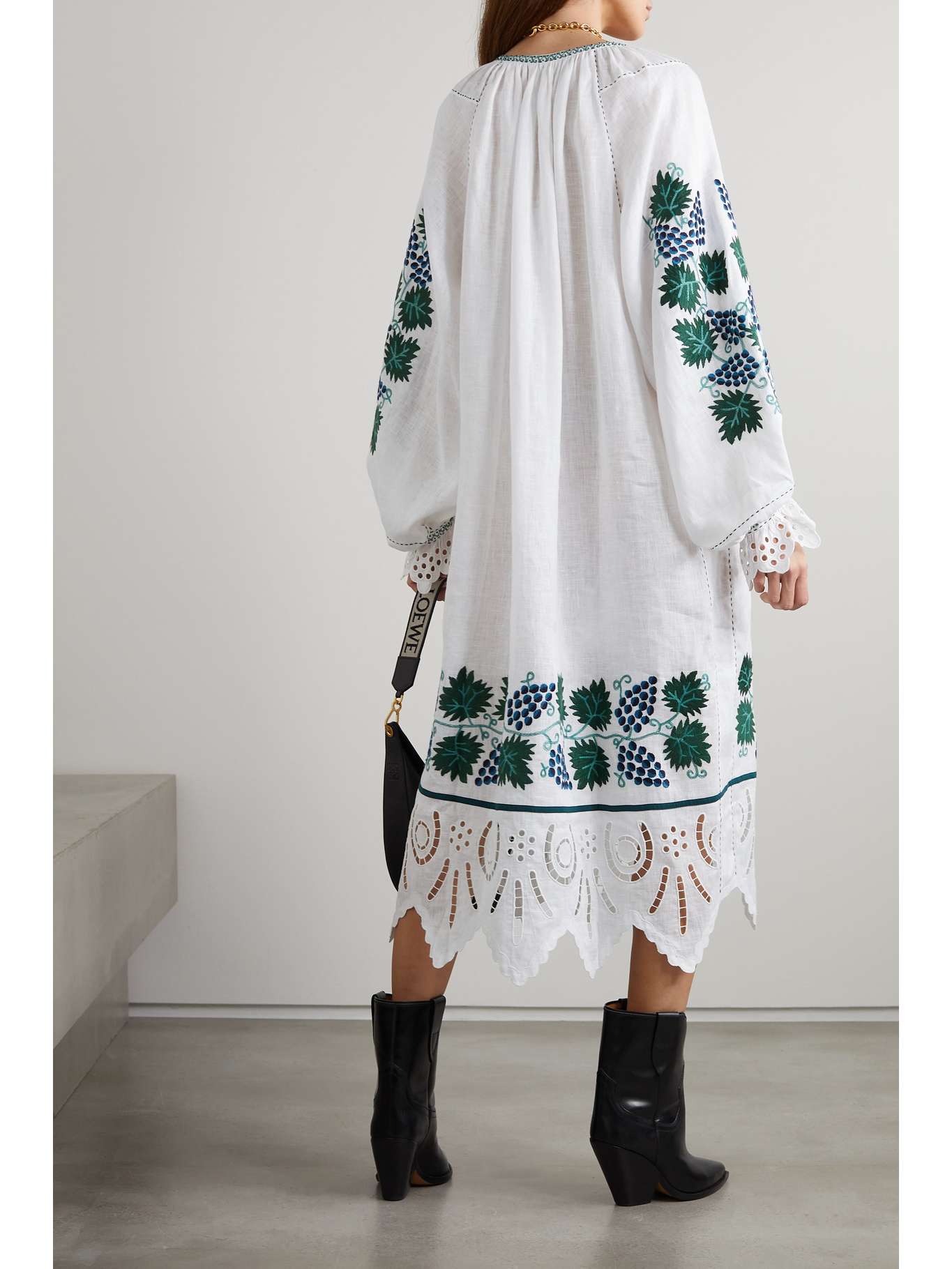 Imported net embroidered long dress (Kin)