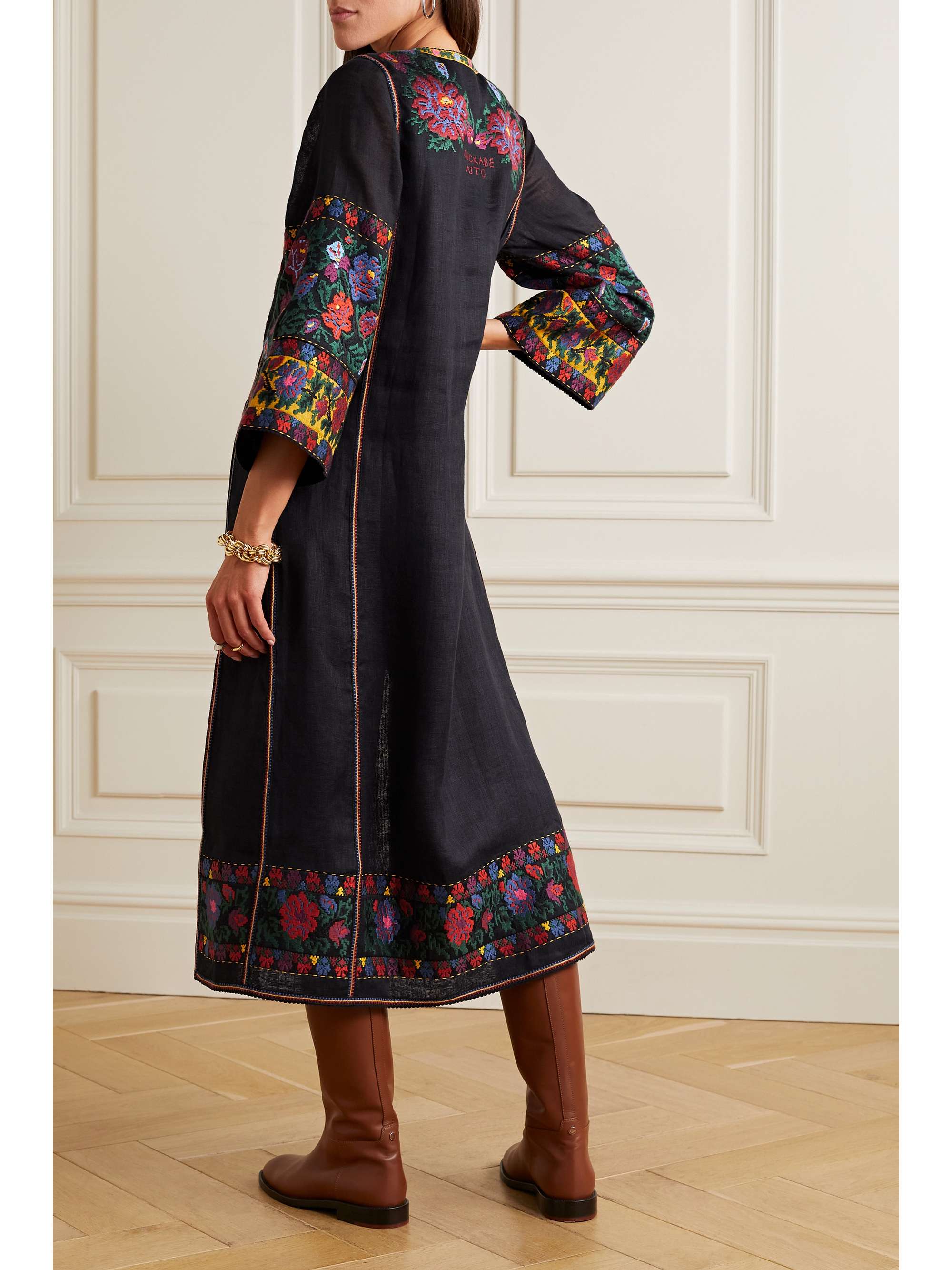 VITA KIN Tender Summer embroidered linen midi dress