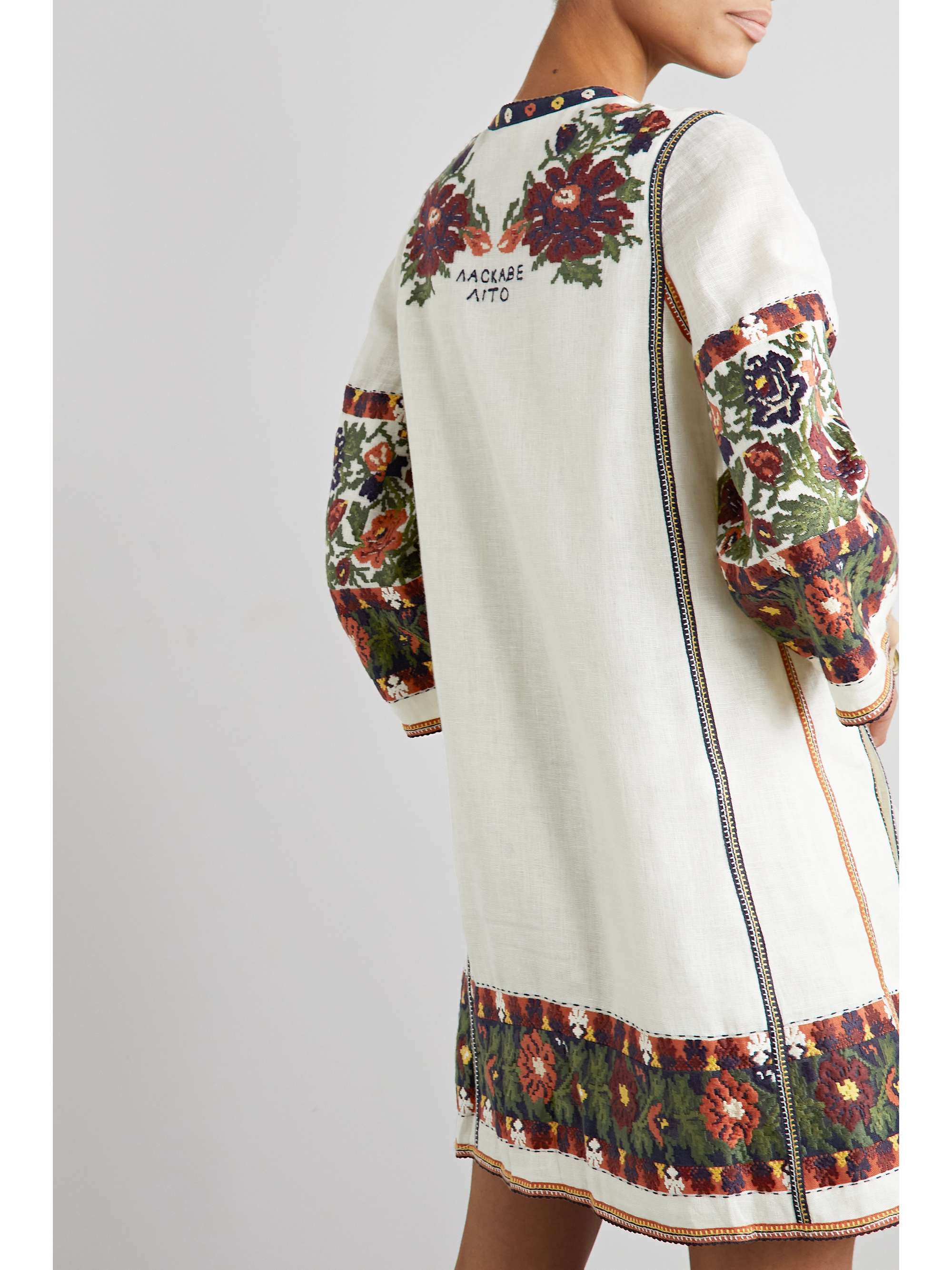 VITA KIN Tender Summer embroidered linen mini dress
