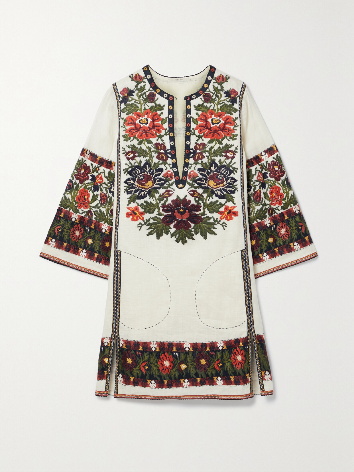 Vita Kin Tender Summer Embroidered Linen Mini Dress