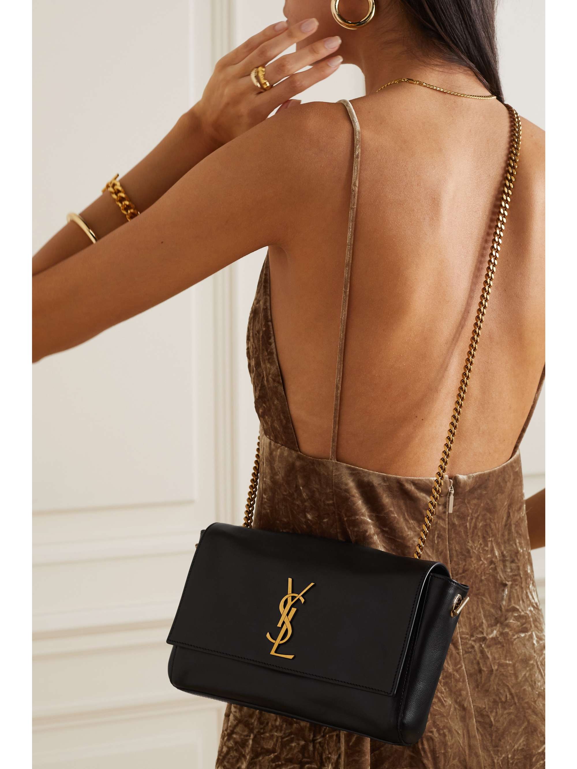 SAINT LAURENT Kate small reversible suede and leather shoulder bag