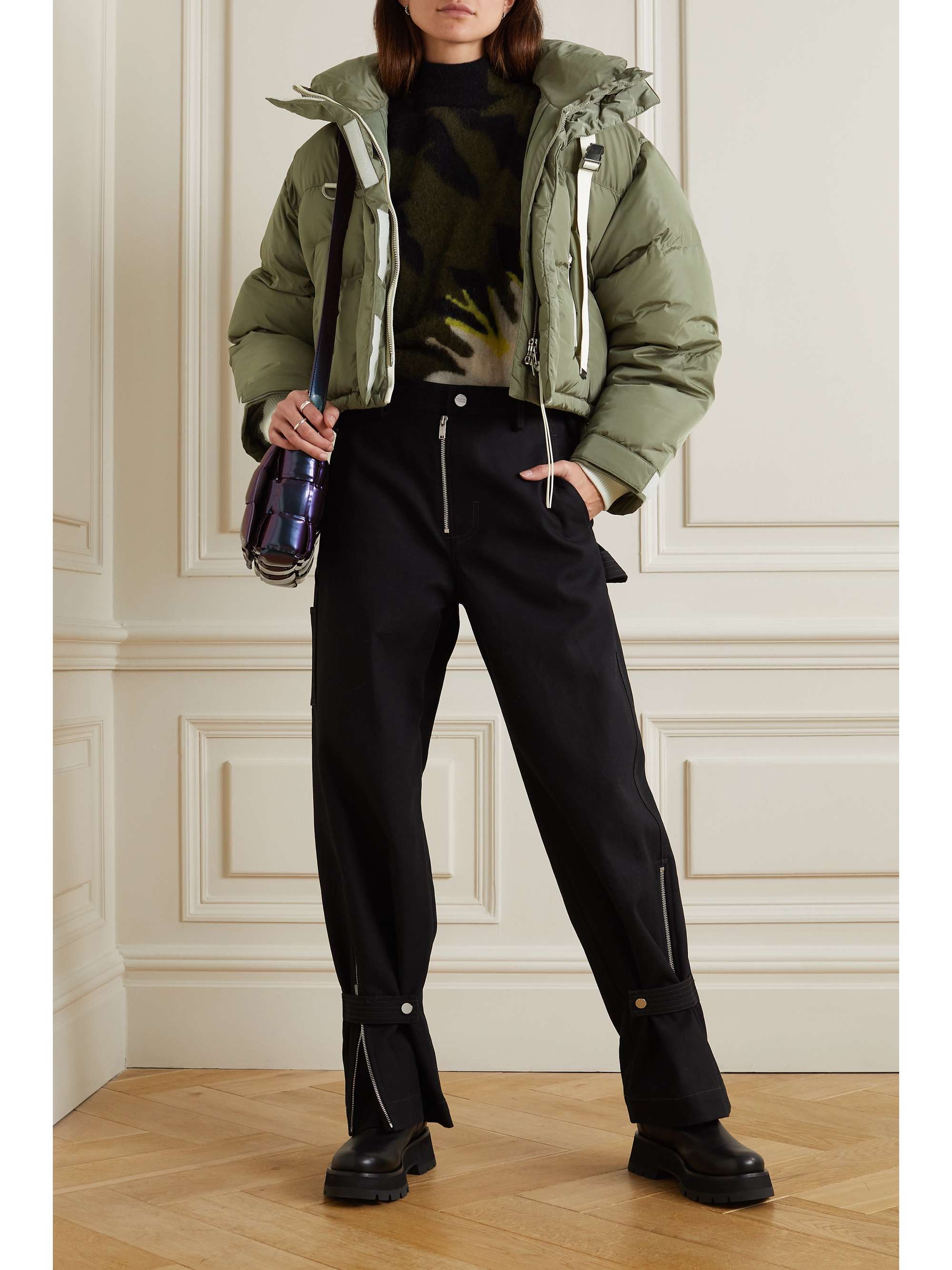 willow hooded quilted padded recycled shell jacket