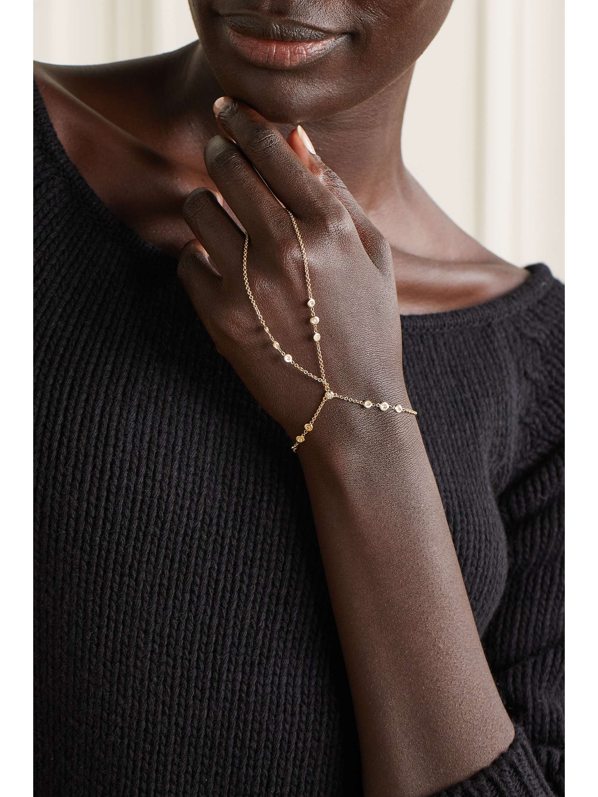 JACQUIE AICHE Sophia 14-karat gold diamond bracelet