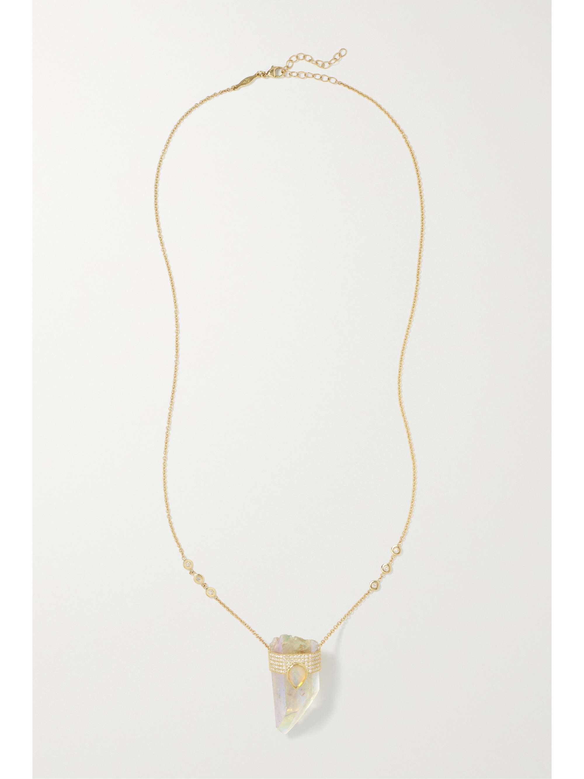 JACQUIE AICHE 14-karat gold multi-stone necklace