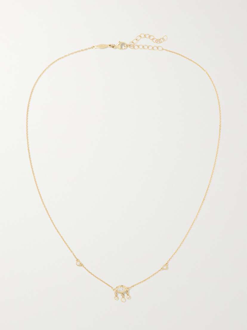 Jacquie Aiche Sophia Shaker 14-karat Gold Diamond Necklace