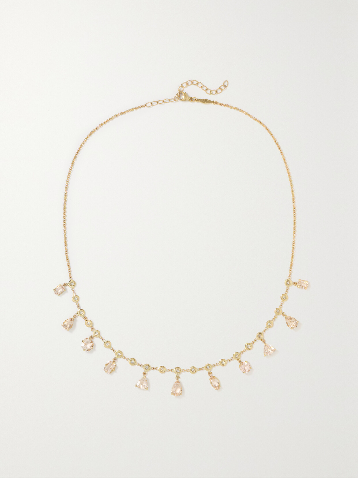 Jacquie Aiche Shaker 14-karat Gold, Morganite And Diamond Necklace