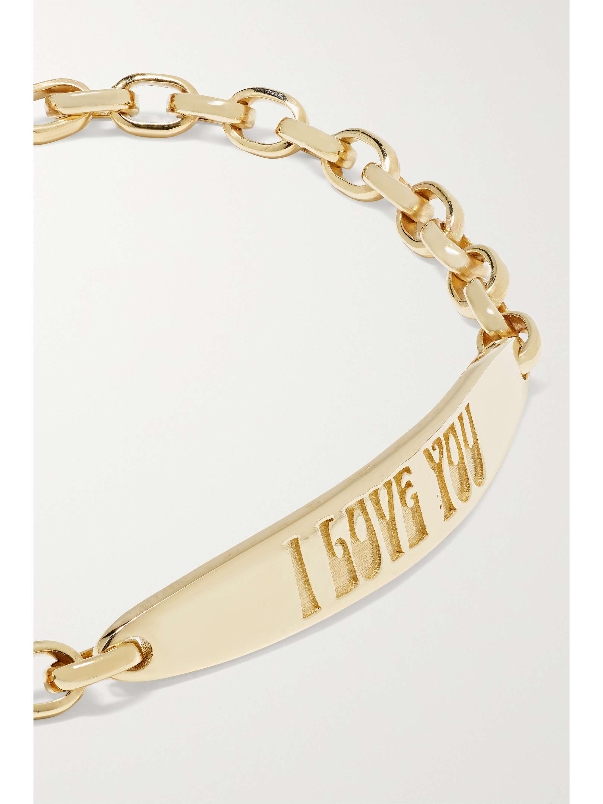 JACQUIE AICHE I Love You 14-karat gold bracelet