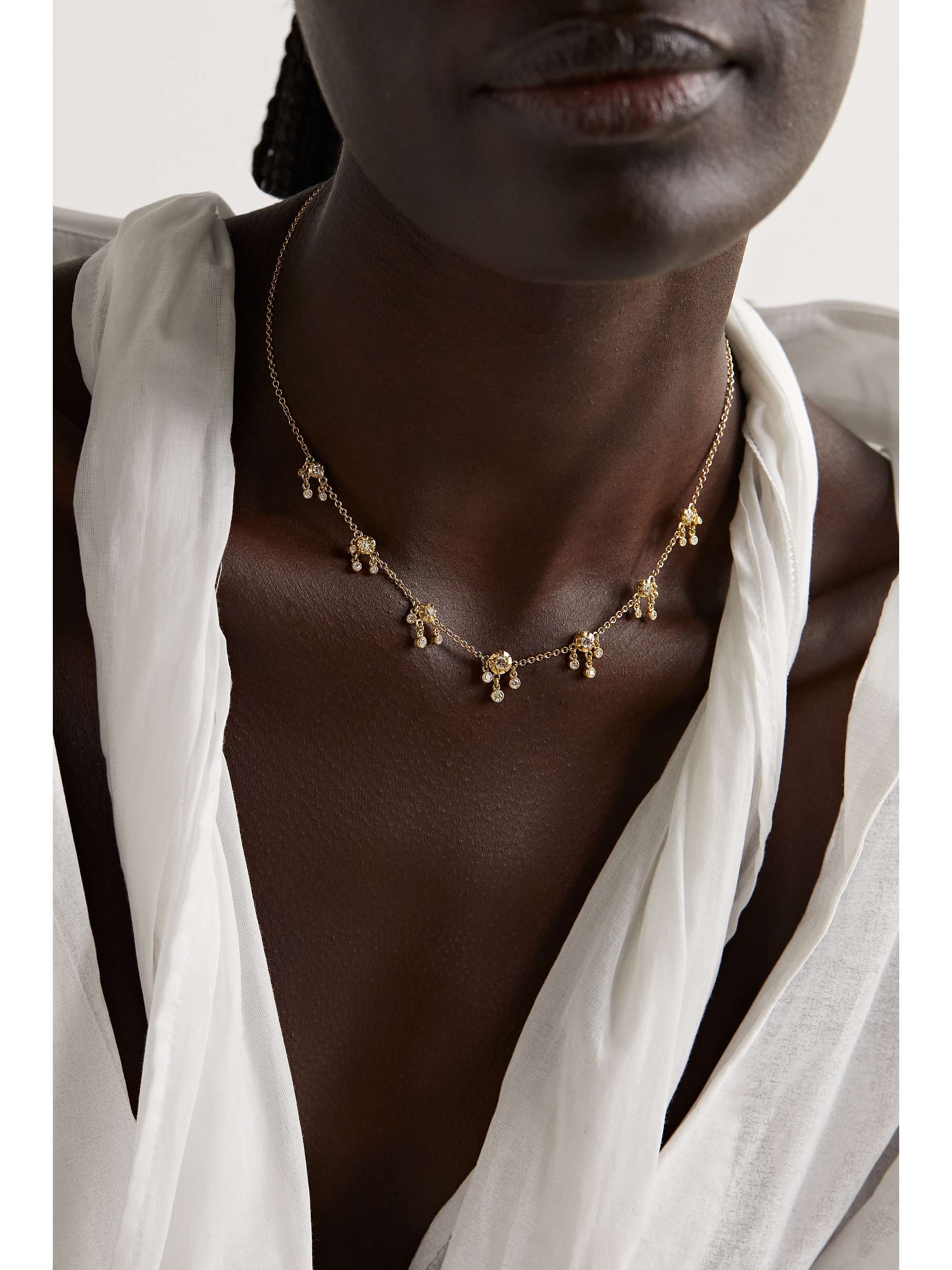 JACQUIE AICHE Sophia 14-karat gold diamond necklace