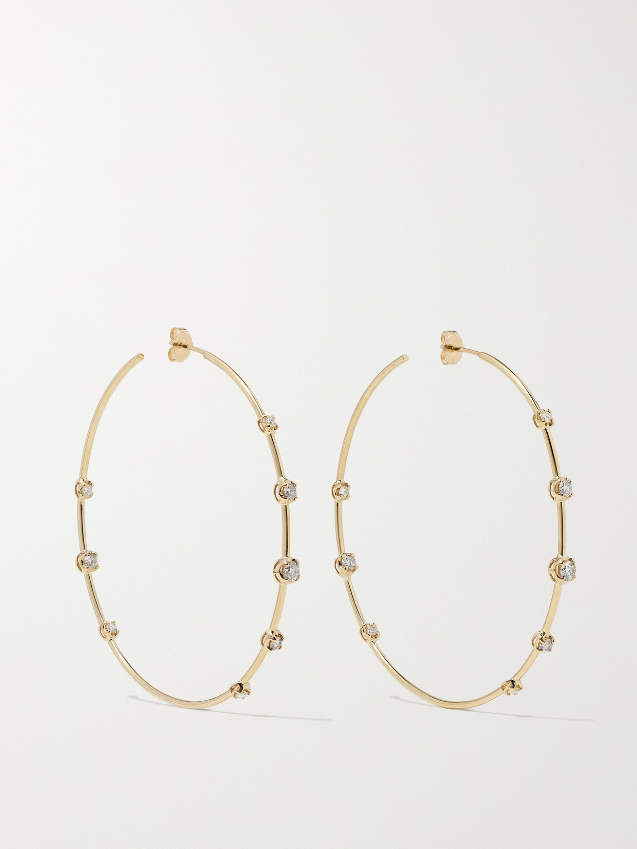 Jacquie Aiche Sophia 14-karat Gold Diamond Hoop Earrings