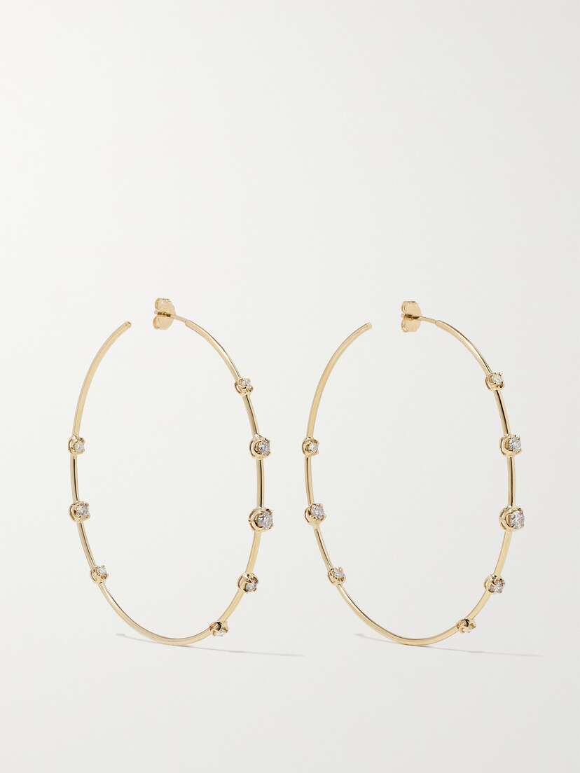 Jacquie Aiche Sophia 14-karat Gold Diamond Hoop Earrings