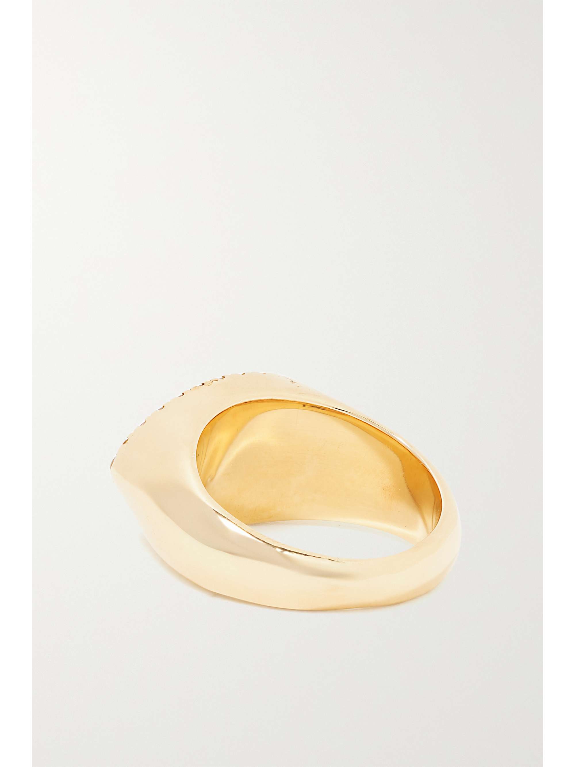 JACQUIE AICHE 14-karat gold, opal and diamond signet ring