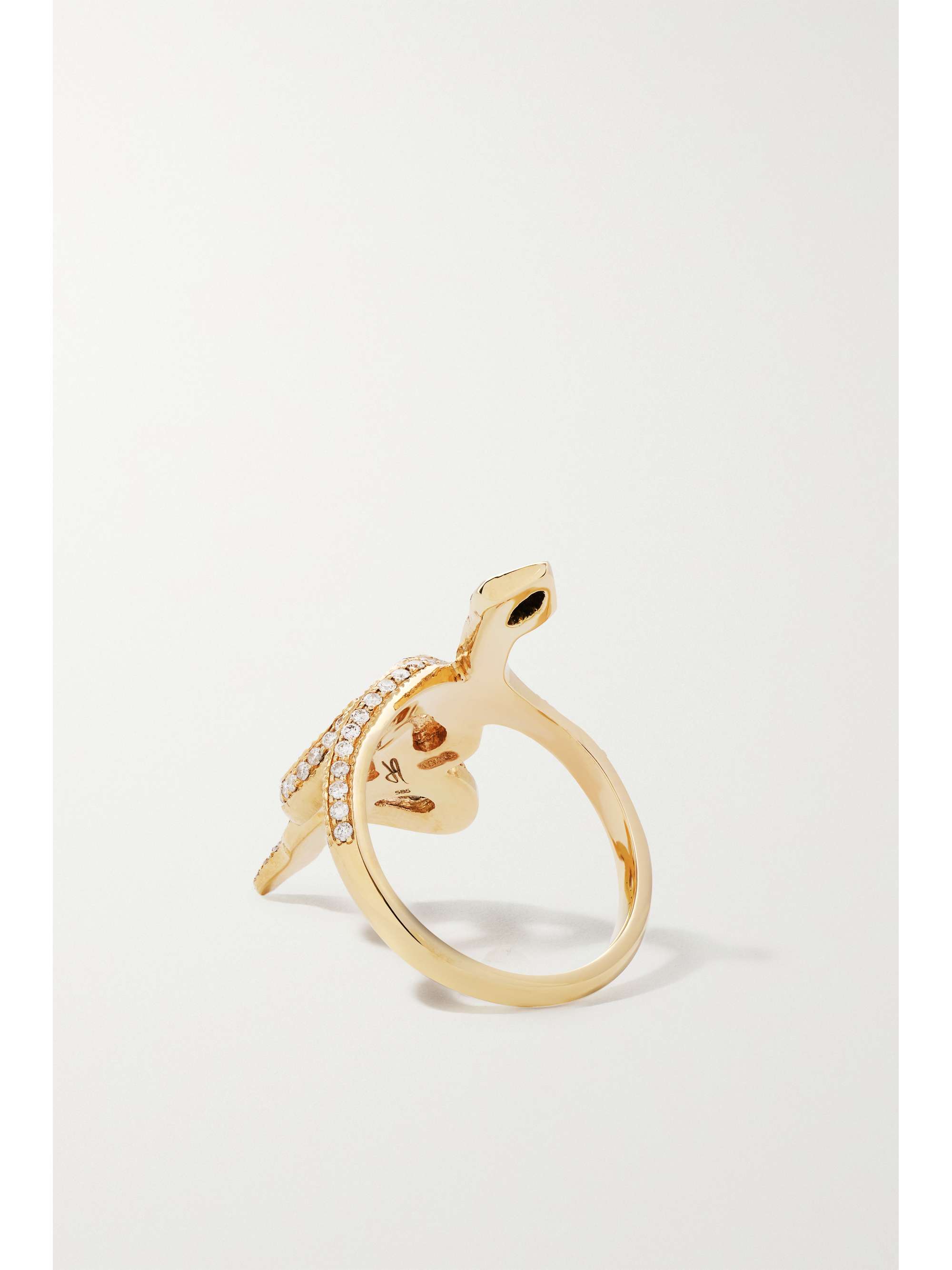 JACQUIE AICHE Anello in oro 14 carati con diamanti Snake