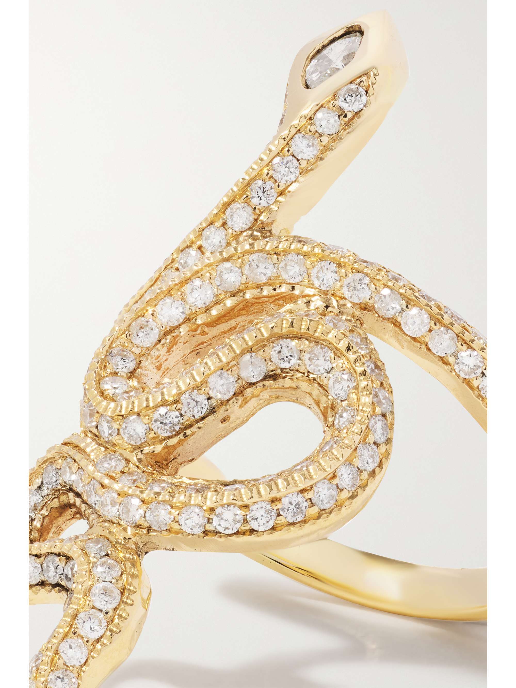 JACQUIE AICHE Anello in oro 14 carati con diamanti Snake