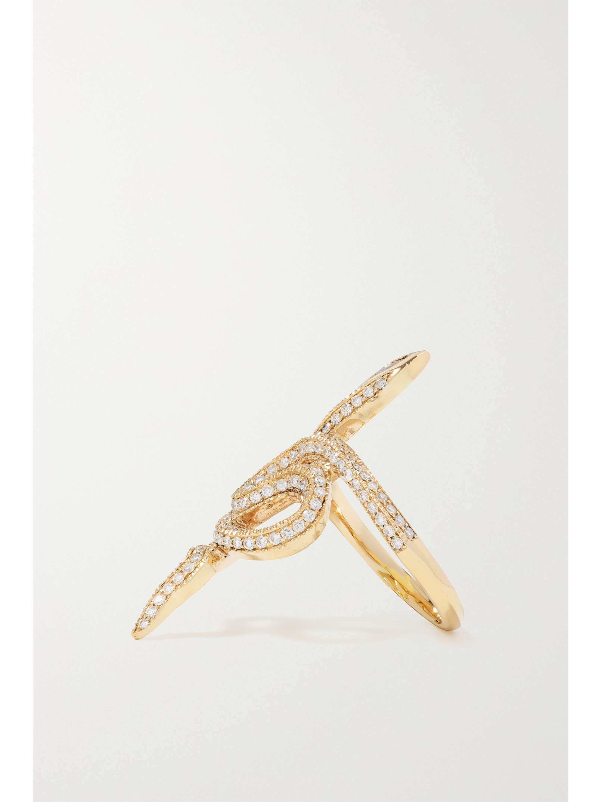 JACQUIE AICHE Anello in oro 14 carati con diamanti Snake