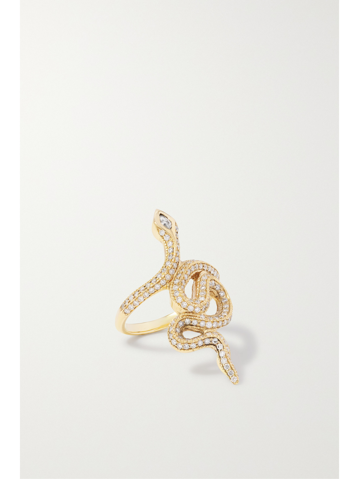 Jacquie Aiche - Snake 14-karat Gold Diamond Ring - 7