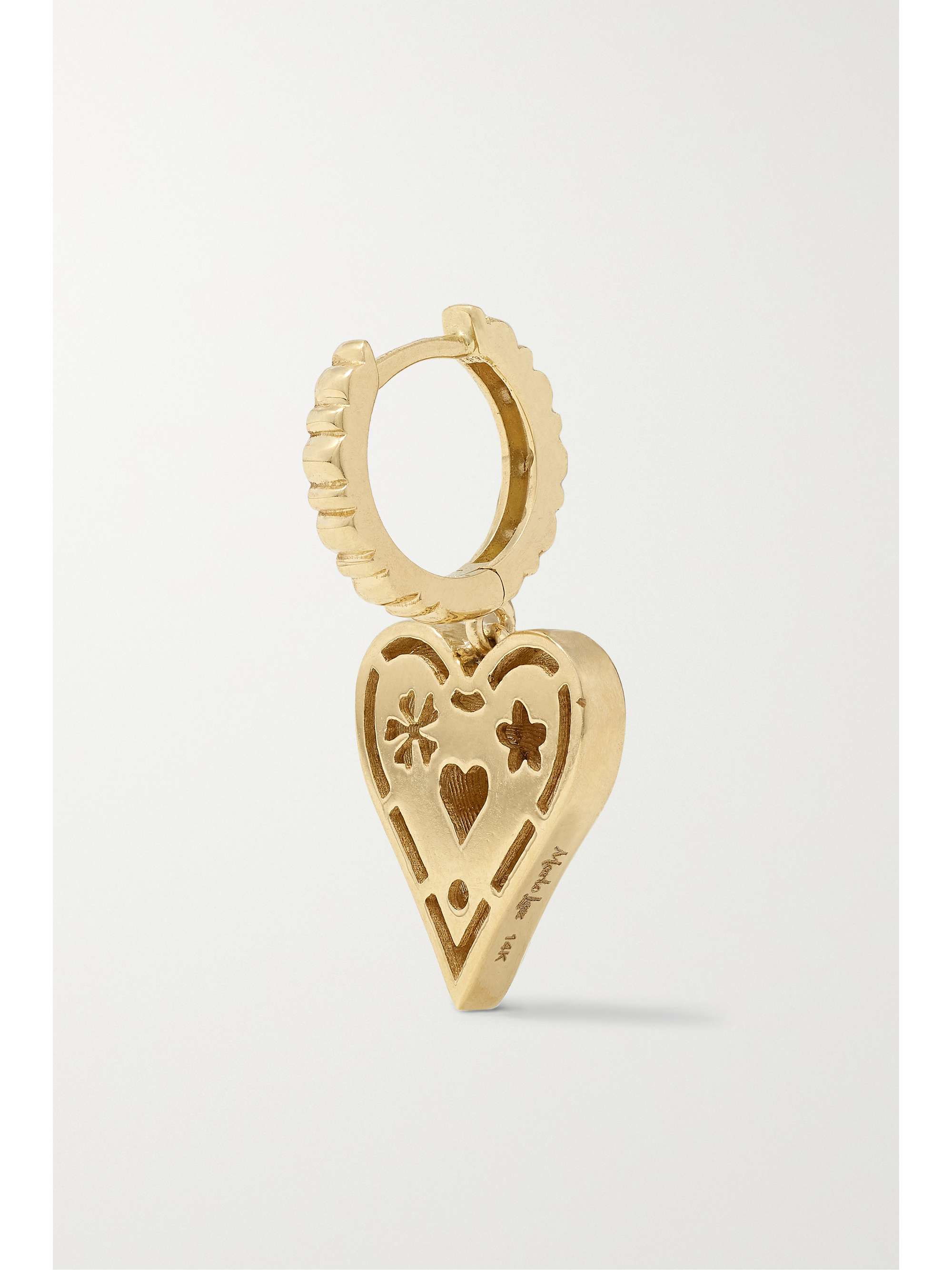 MARLO LAZ Mini Southwestern 14-karat gold diamond earrings