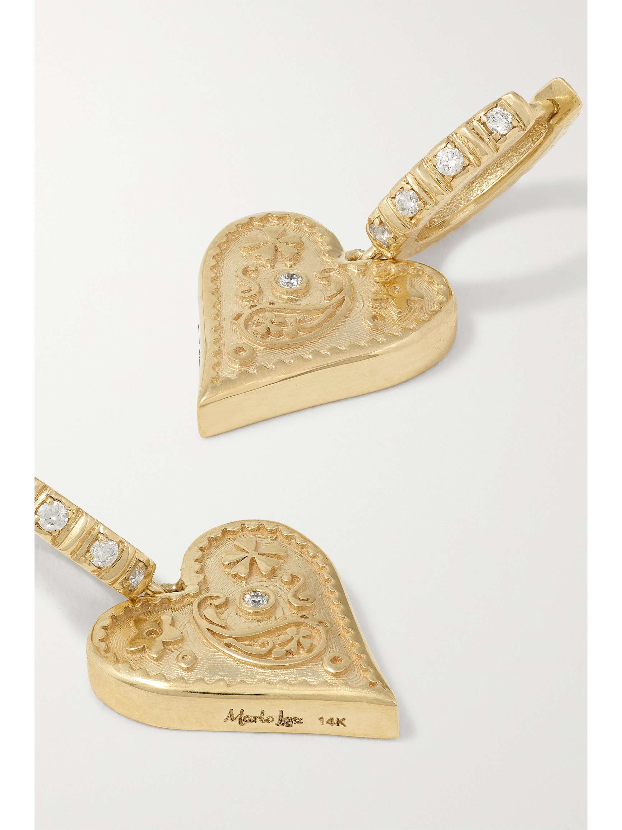 MARLO LAZ Mini Southwestern 14-karat gold diamond earrings