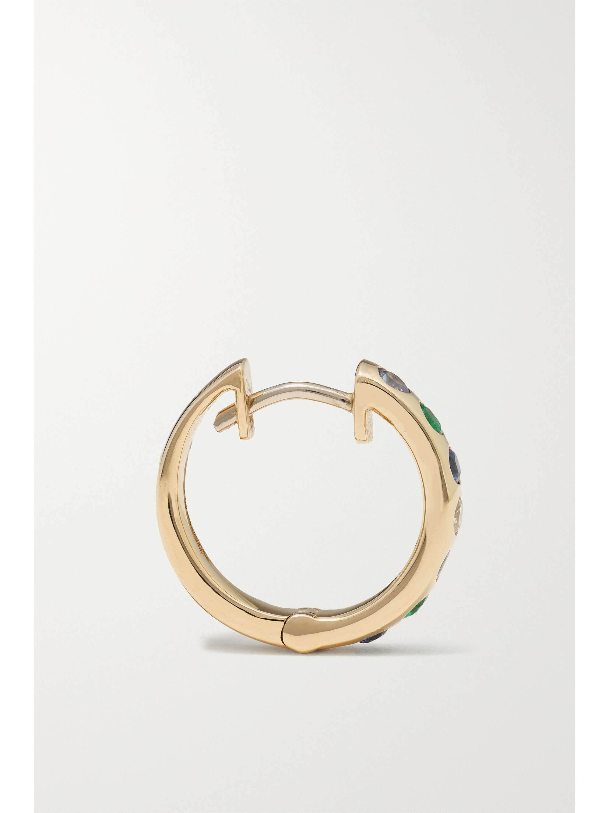 MARLO LAZ Gemma 14-karat gold multi-stone hoop earrings