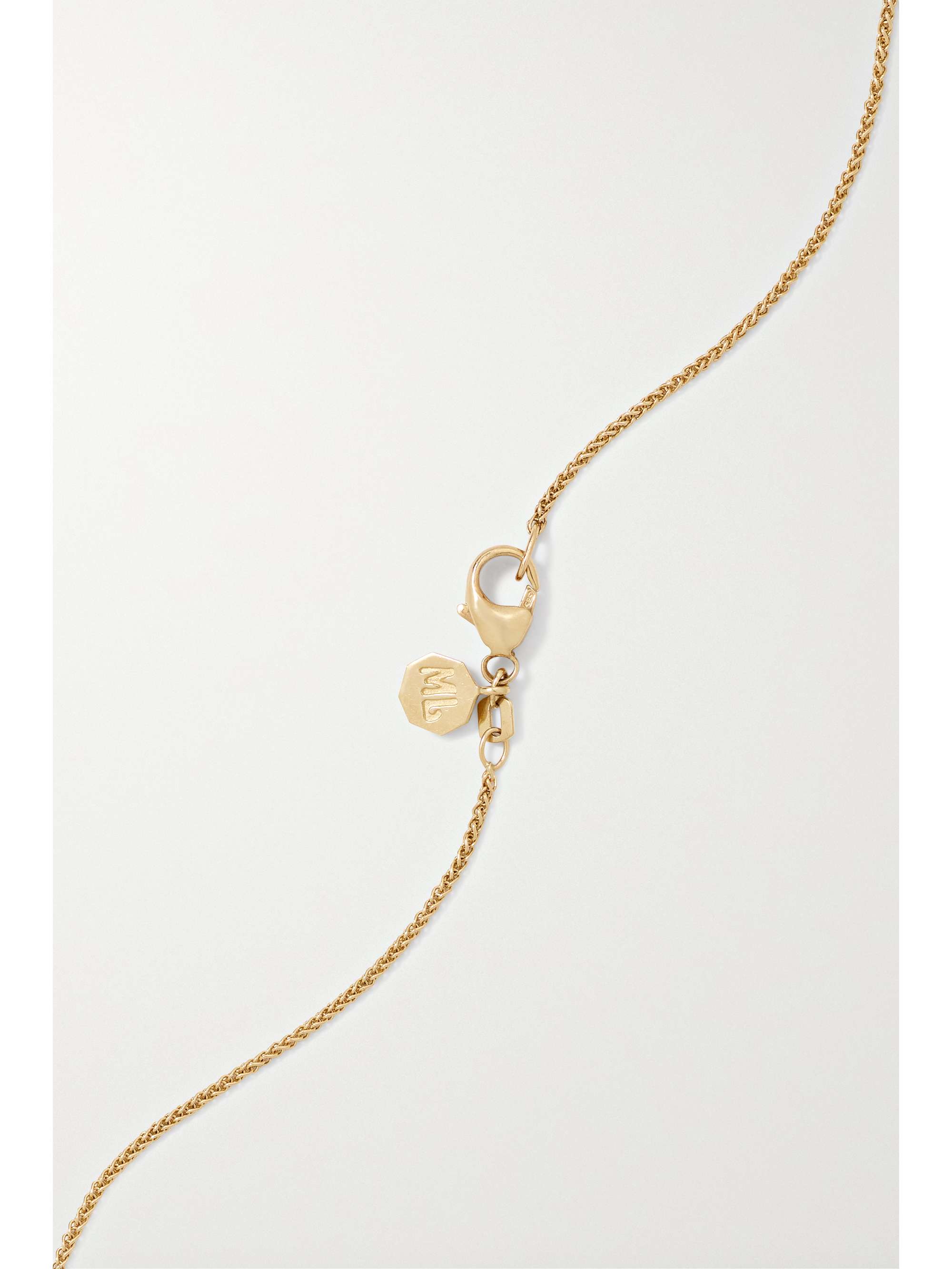 MARLO LAZ Southwestern 14-karat gold, aquamarine and diamond necklace