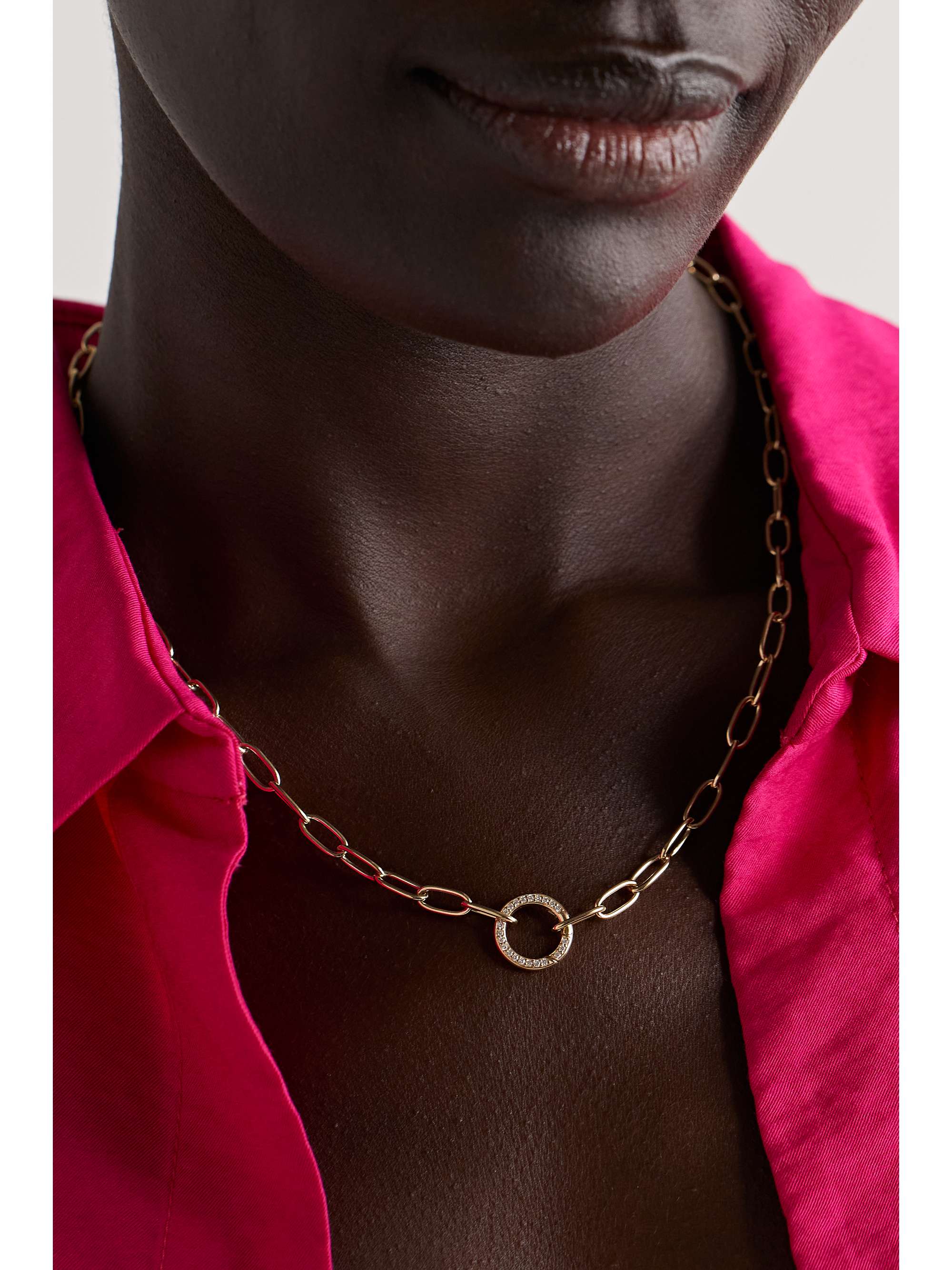 MARLO LAZ Large Southwestern 14-karat gold diamond necklace