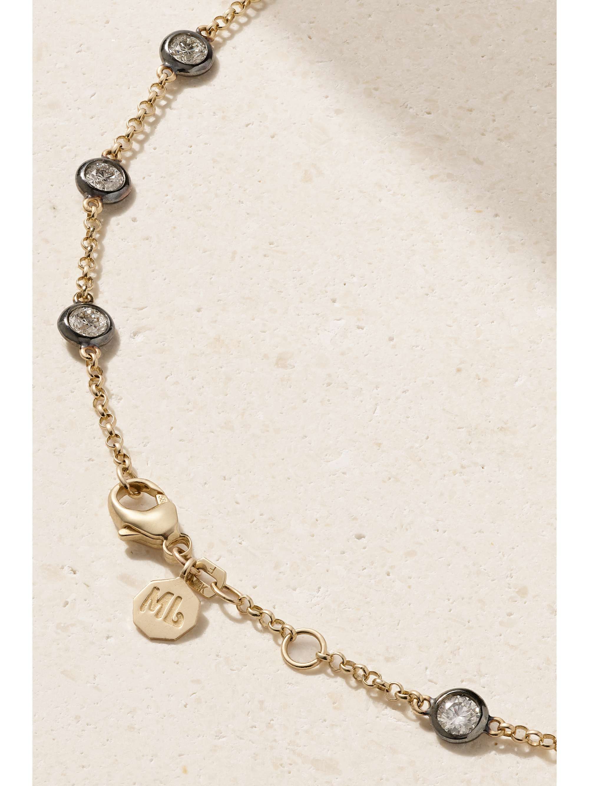 MARLO LAZ Natasha 14-karat gold diamond necklace