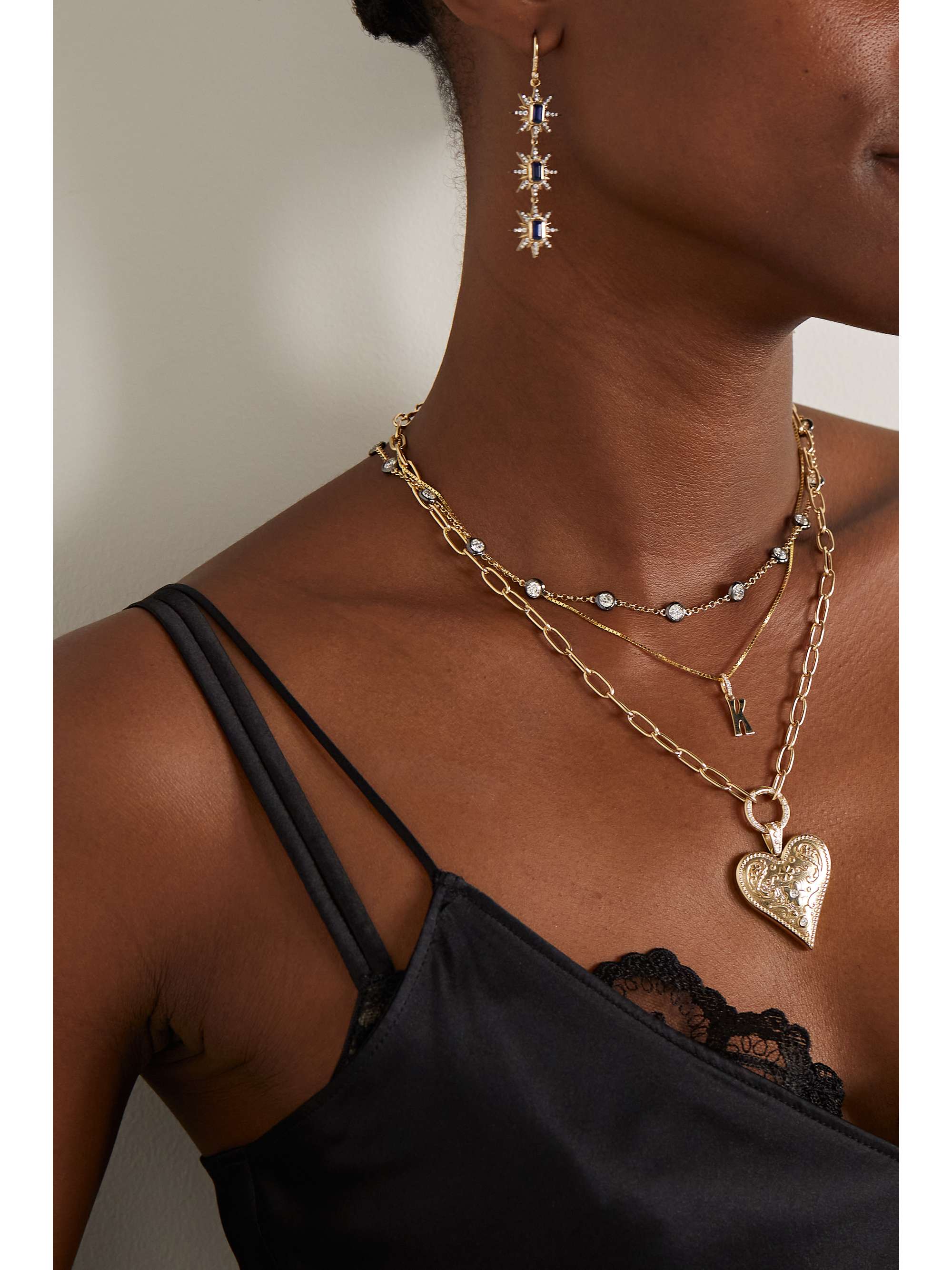 MARLO LAZ Natasha 14-karat gold diamond necklace