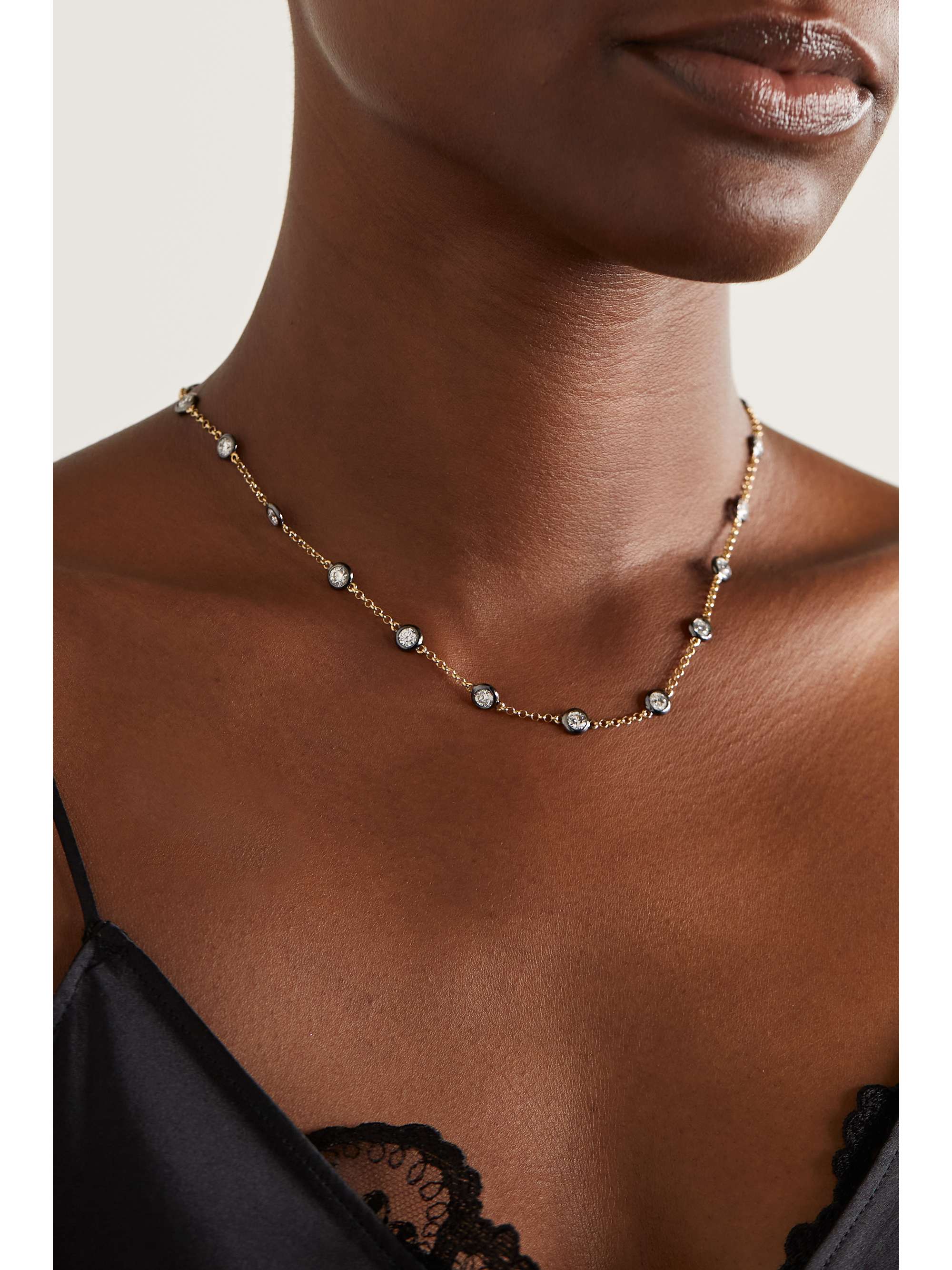 MARLO LAZ Natasha 14-karat gold diamond necklace