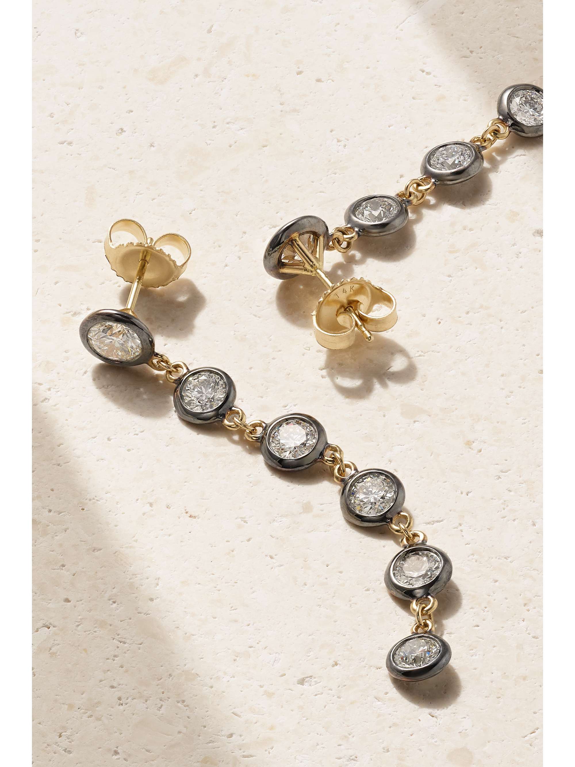 MARLO LAZ Natasha 14-karat gold diamond earrings