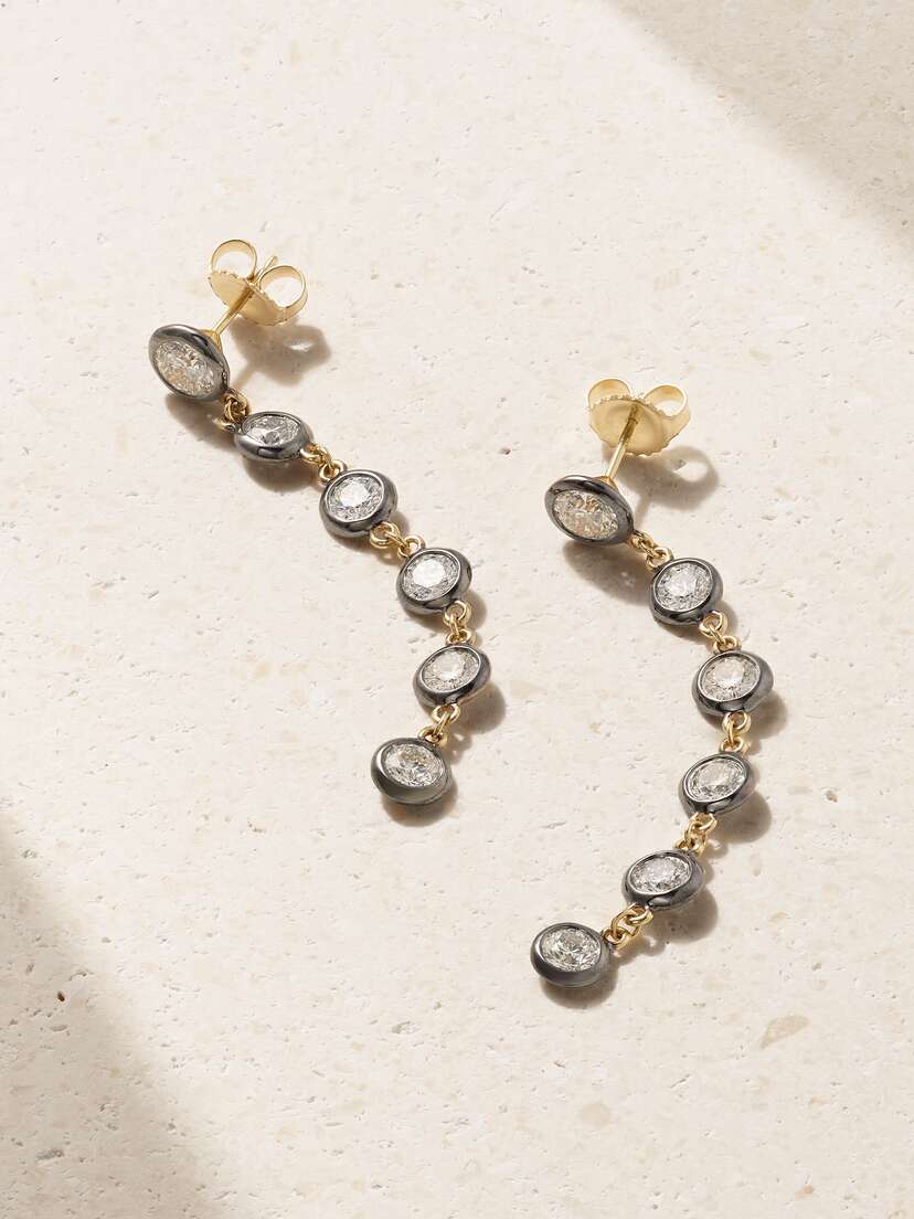 Marlo Laz Natasha 14-karat Gold Diamond Earrings