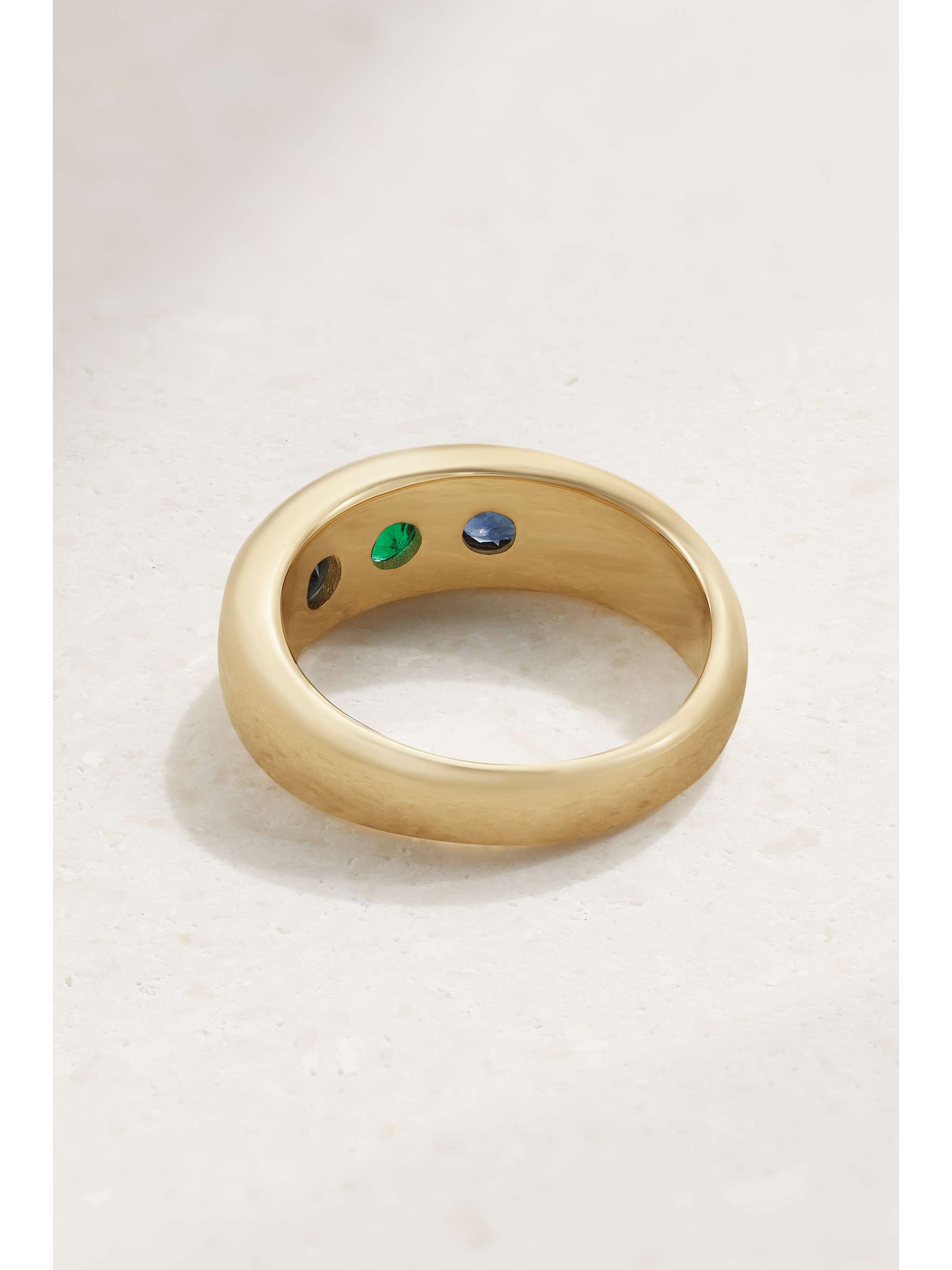MARLO LAZ Gemma 14-karat gold, sapphire and emerald ring