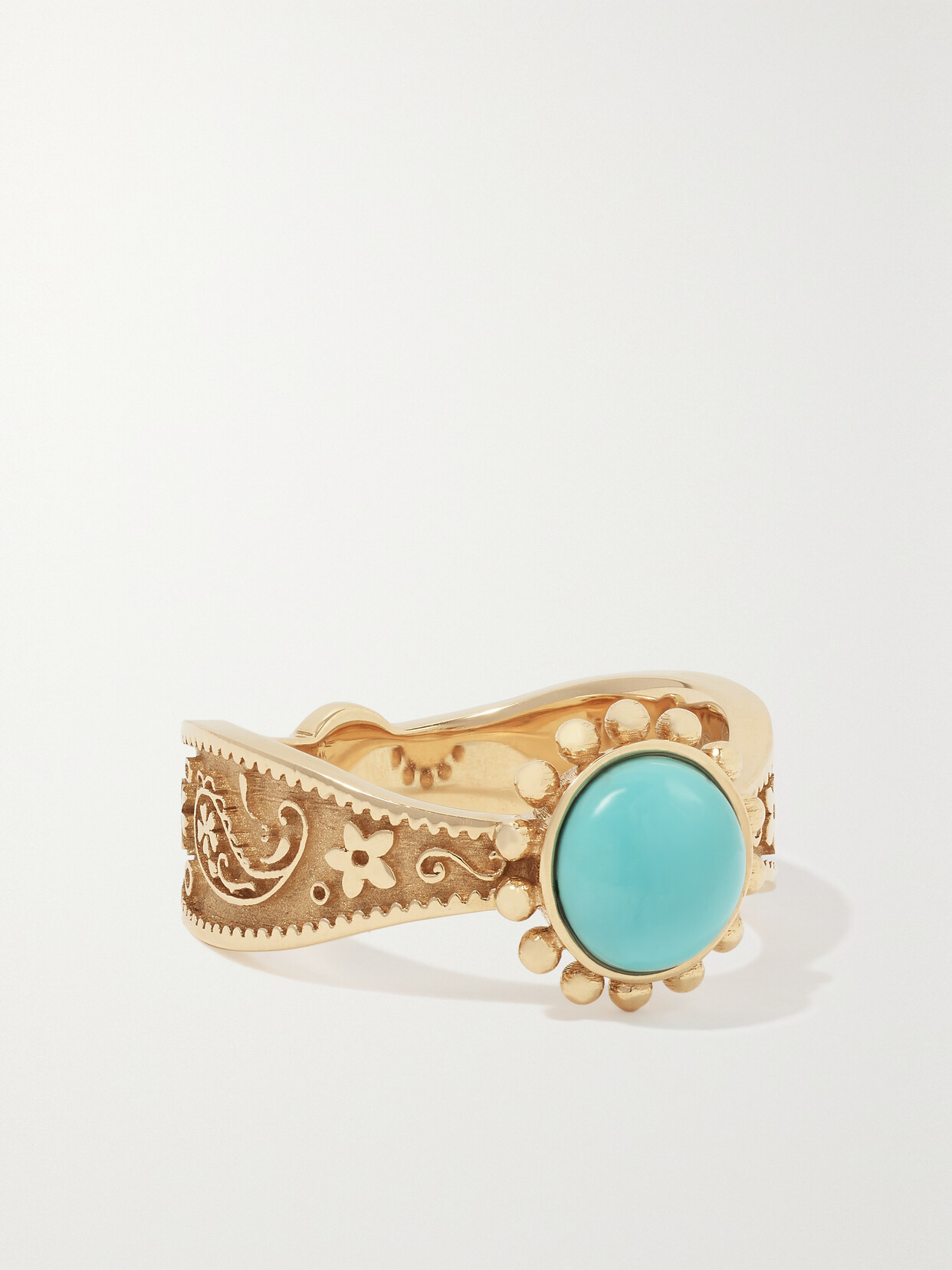 Marlo Laz Southwestern 14-karat Gold Turquoise Ring In Blue