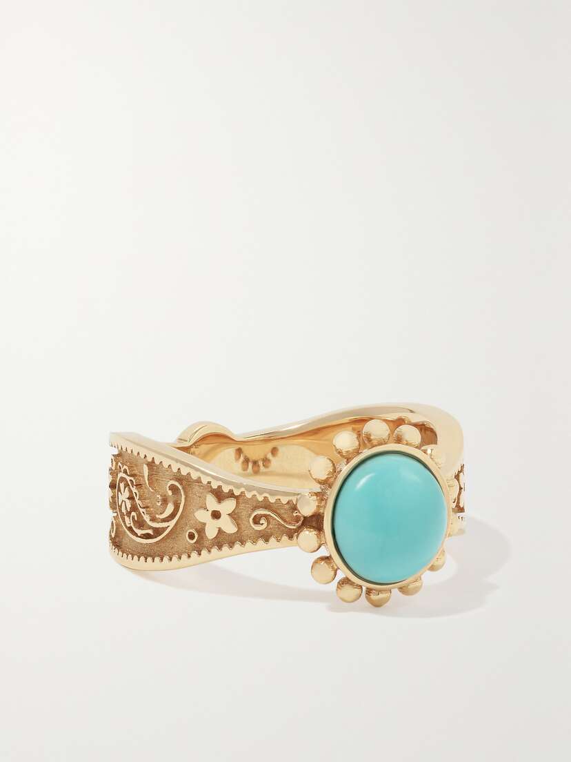 Marlo Laz Southwestern 14-karat Gold Turquoise Ring