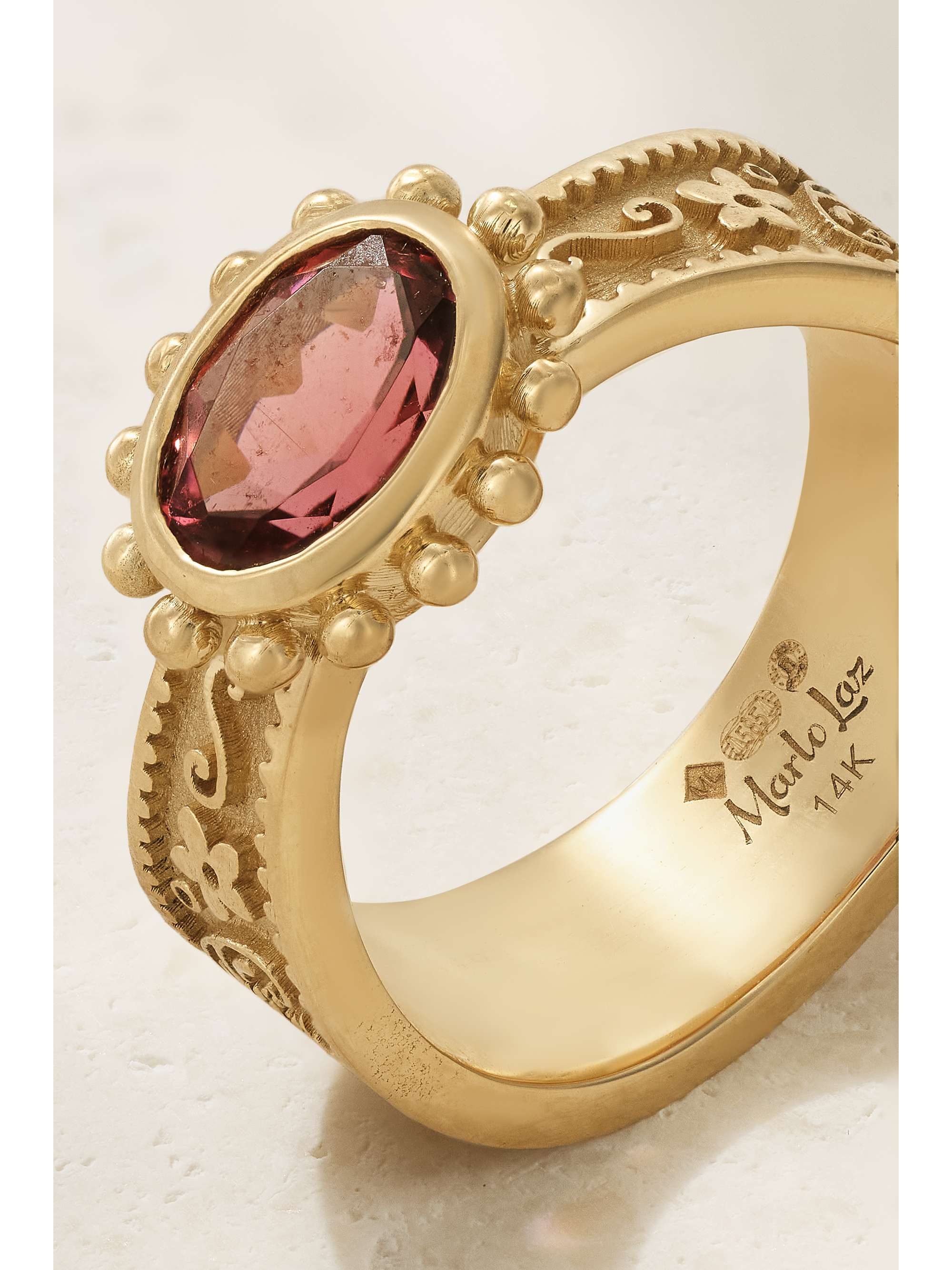 MARLO LAZ Southwestern 14-karat gold tourmaline ring