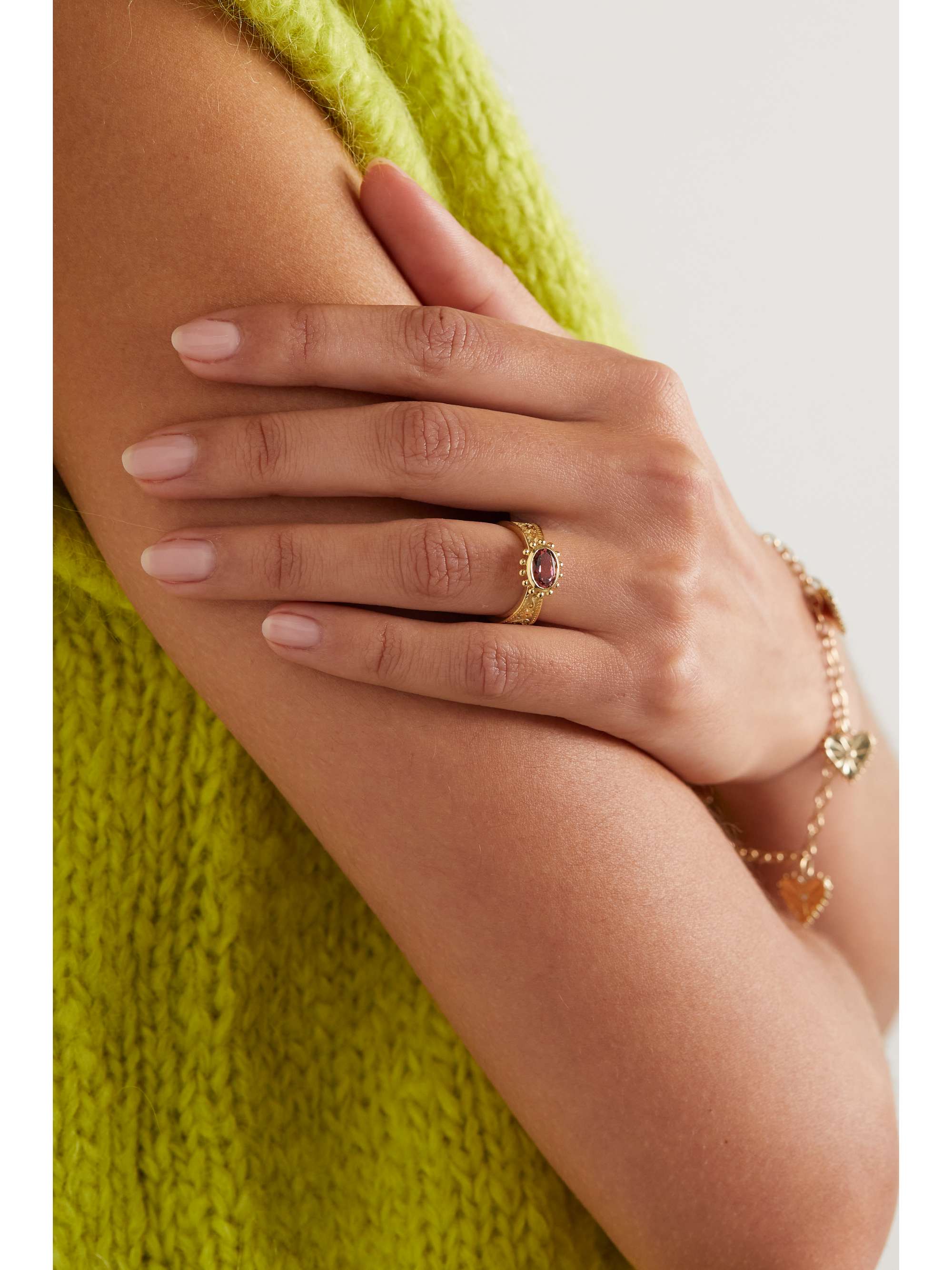 MARLO LAZ Southwestern 14-karat gold tourmaline ring