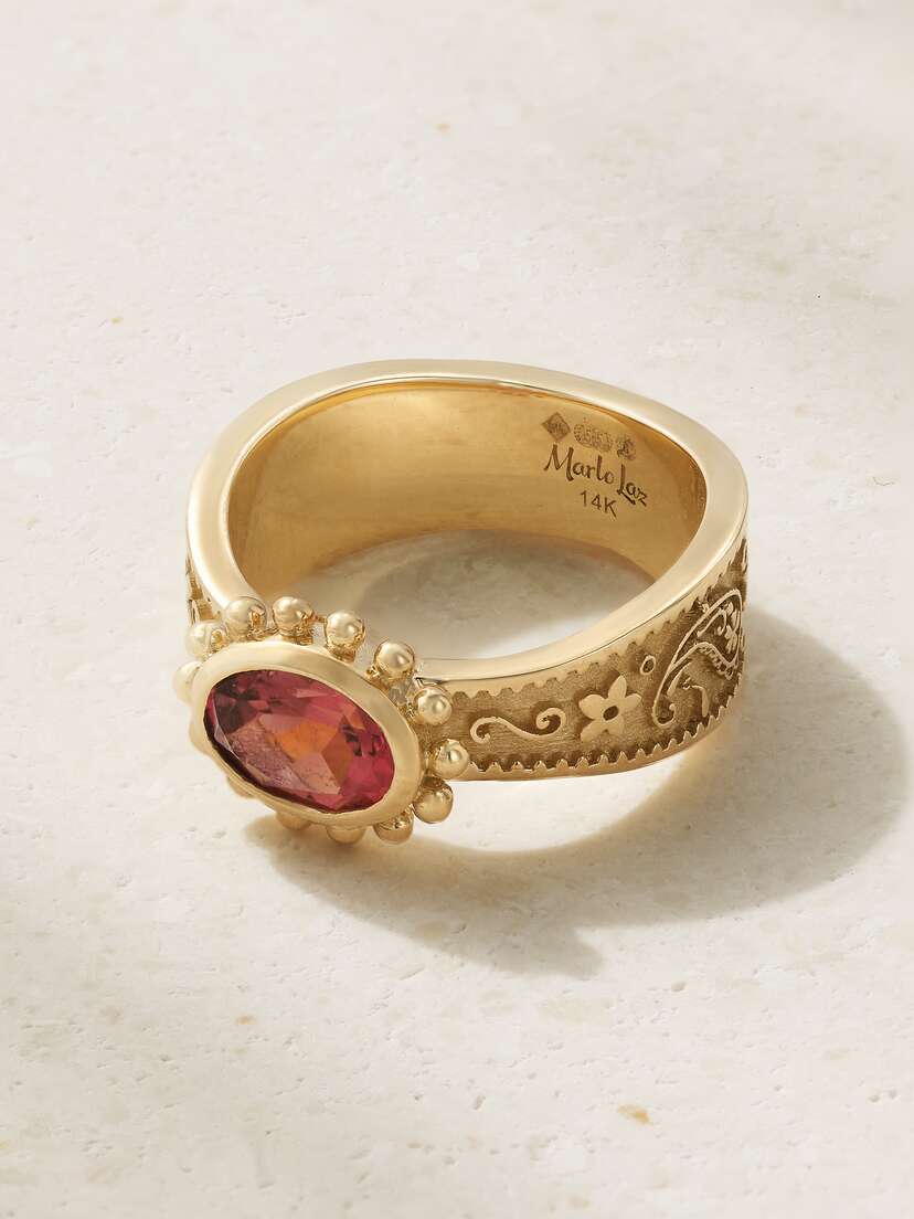 Marlo Laz Southwestern 14-karat Gold Tourmaline Ring
