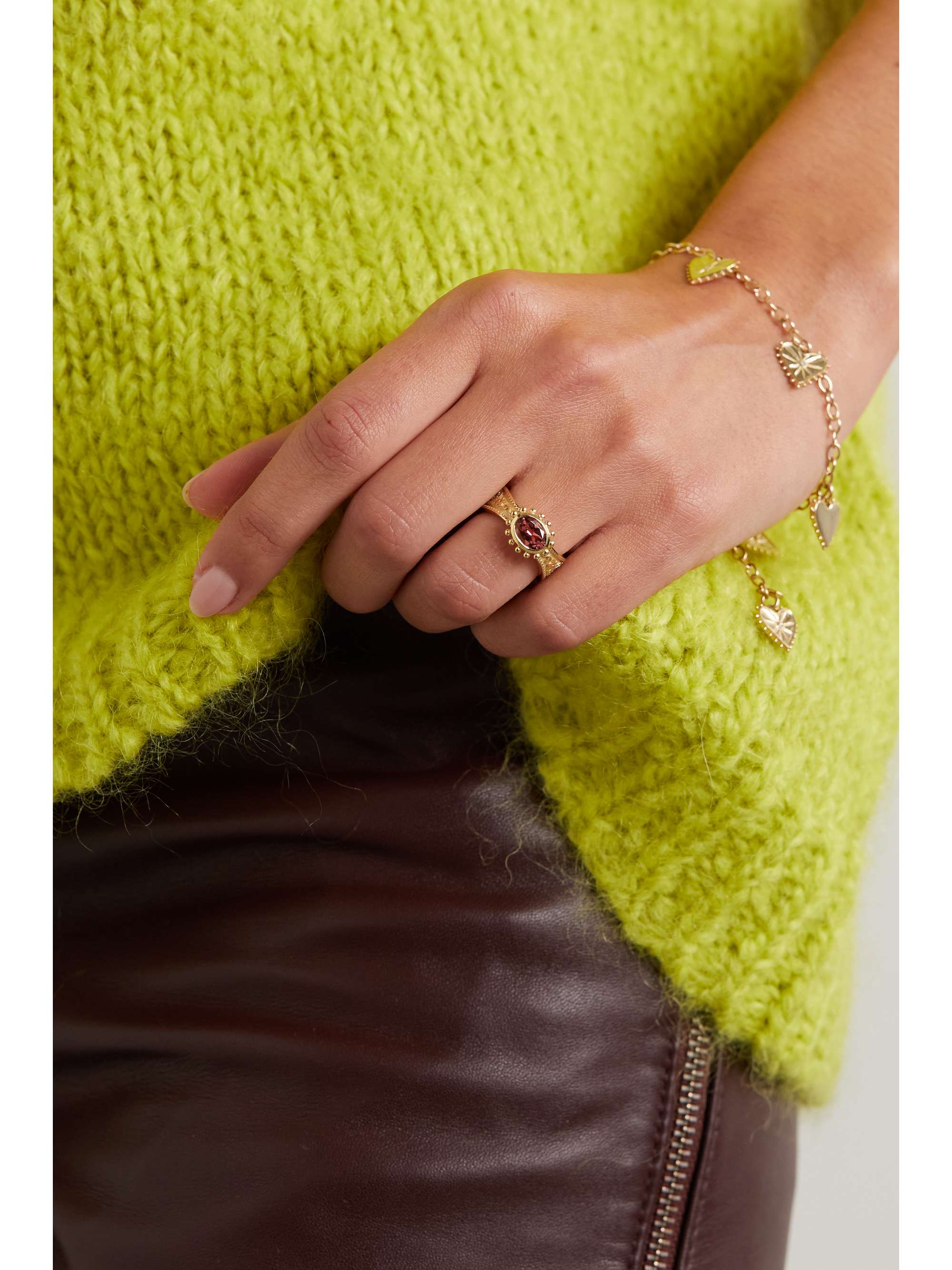 MARLO LAZ Southwestern 14-karat gold tourmaline ring